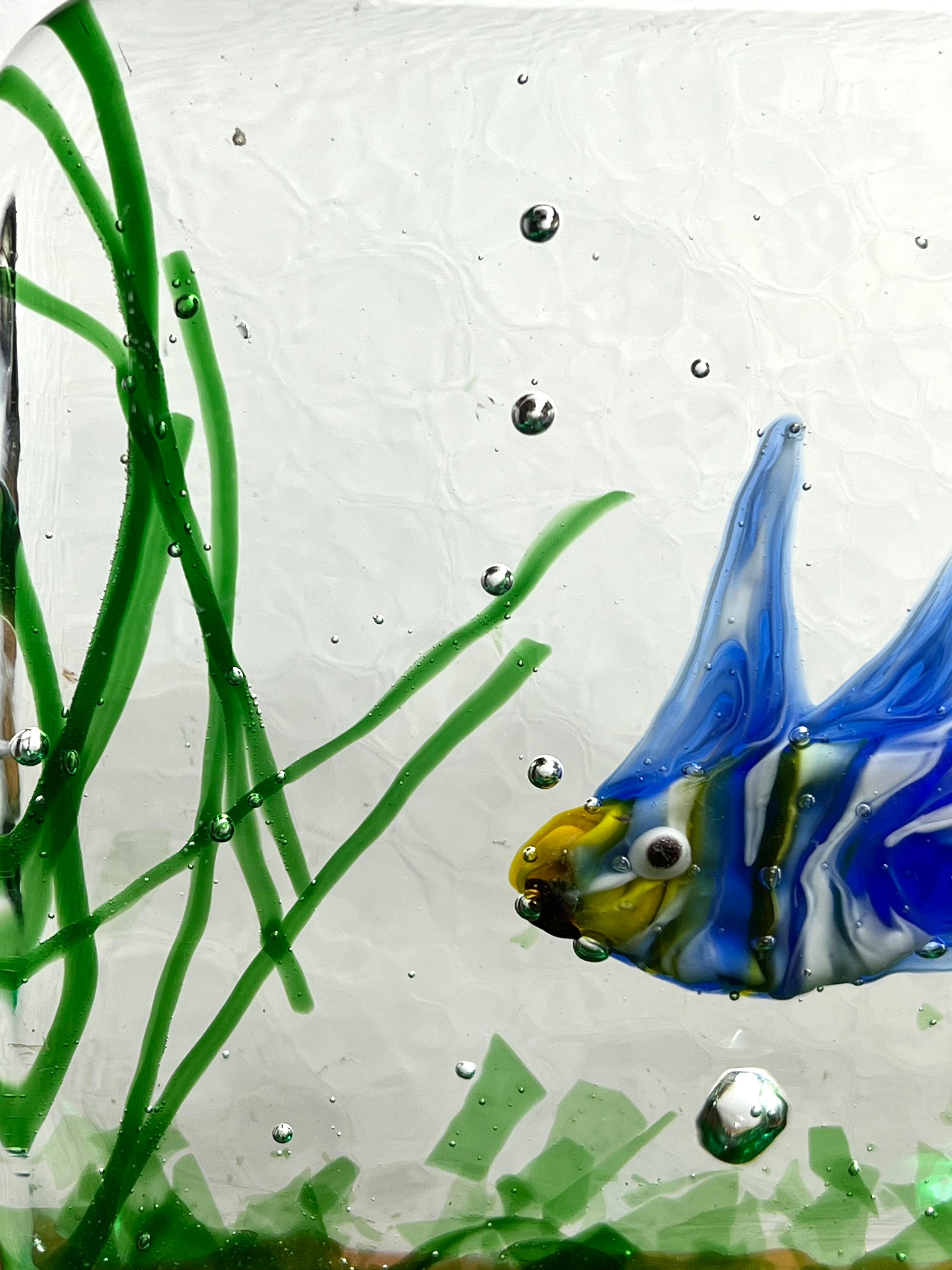 Mid-Century Modern Bloc aquarium en verre de Murano par Alfredo Barbini pour Cenedese, années 1950 en vente