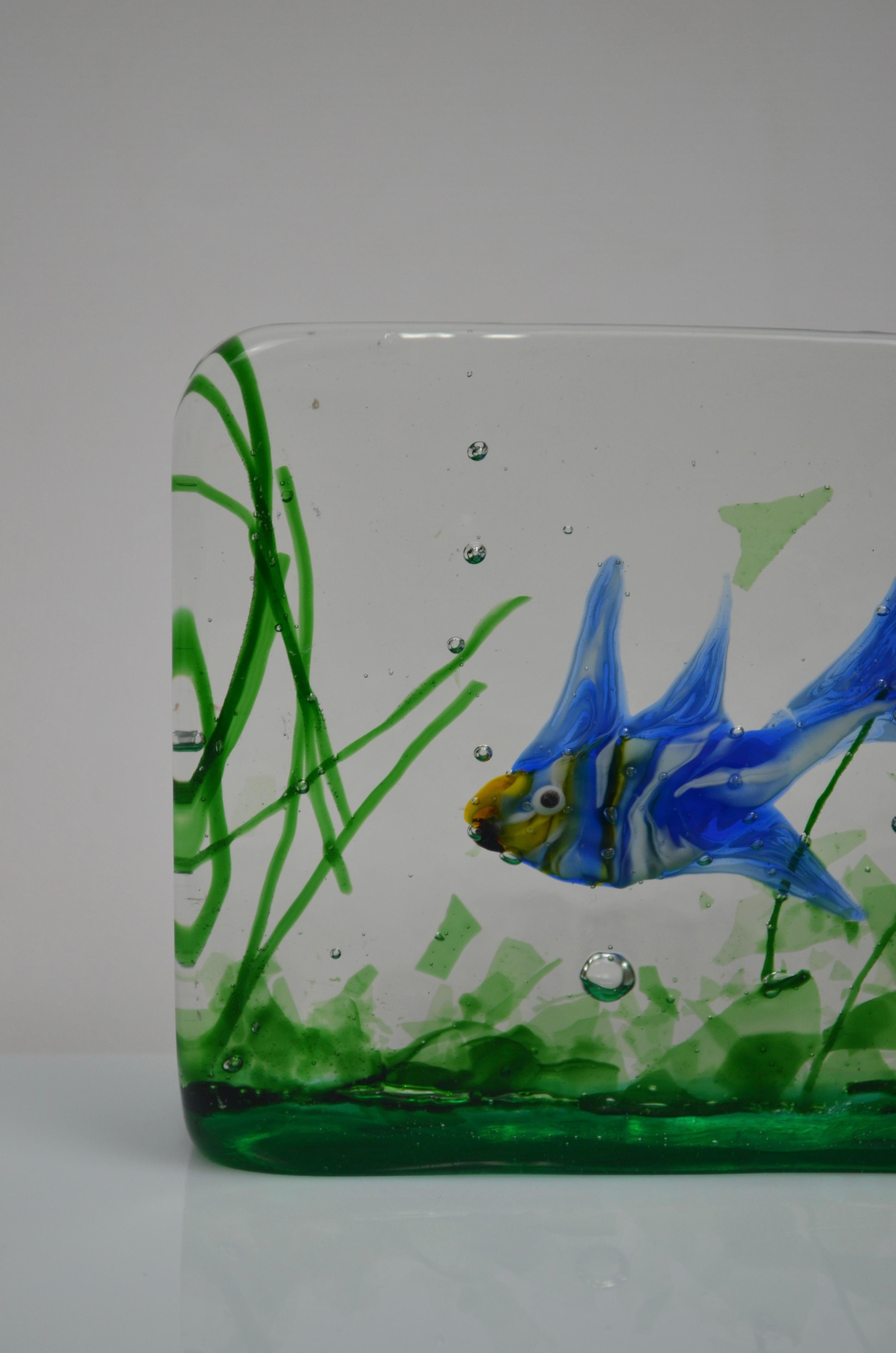 Aquariumblock aus Murano-Glas von Alfredo Barbini für Cenedese, 1950er Jahre (Italienisch) im Angebot