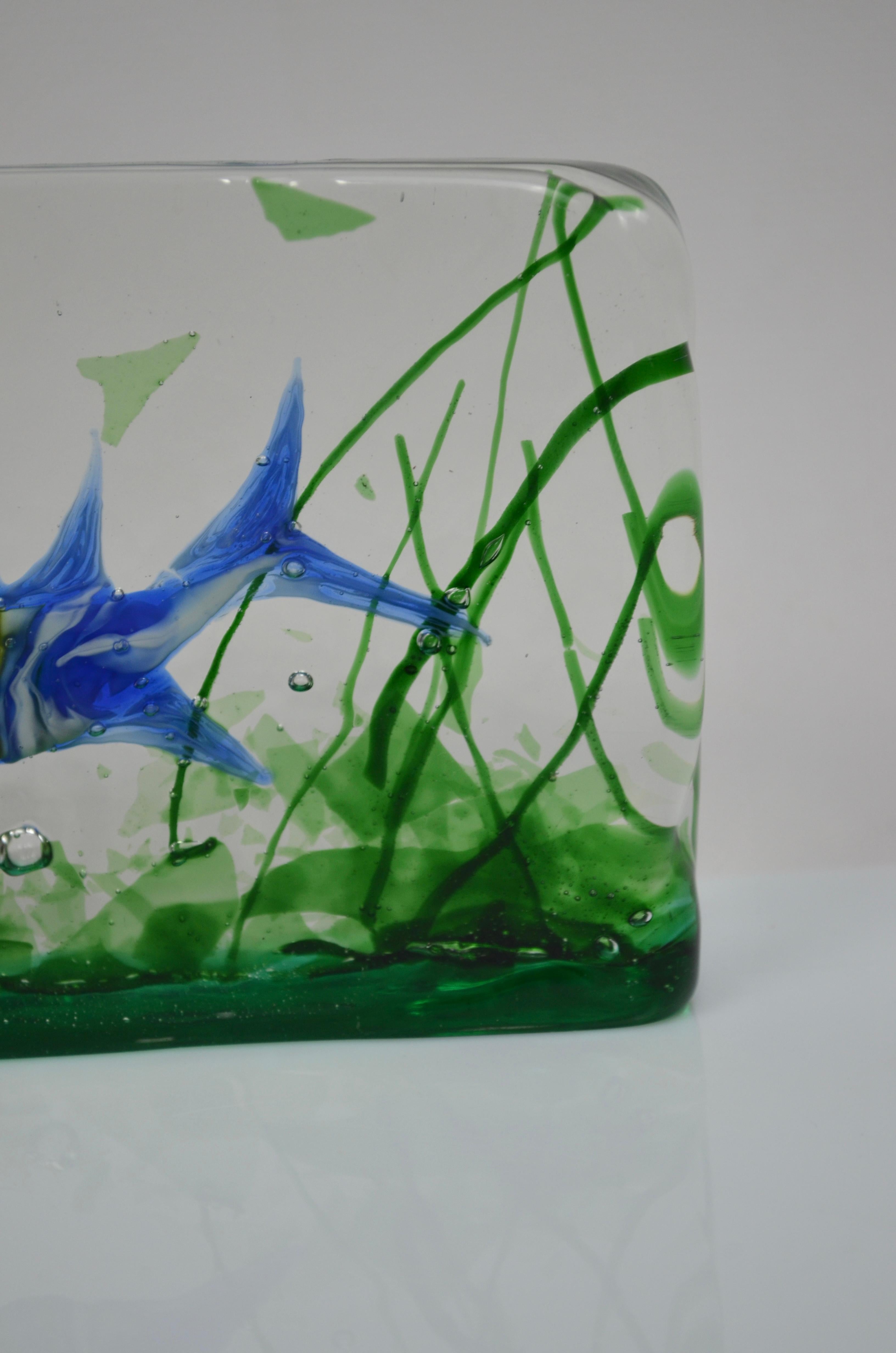 Aquariumblock aus Murano-Glas von Alfredo Barbini für Cenedese, 1950er Jahre im Zustand „Gut“ im Angebot in Marinha Grande, PT