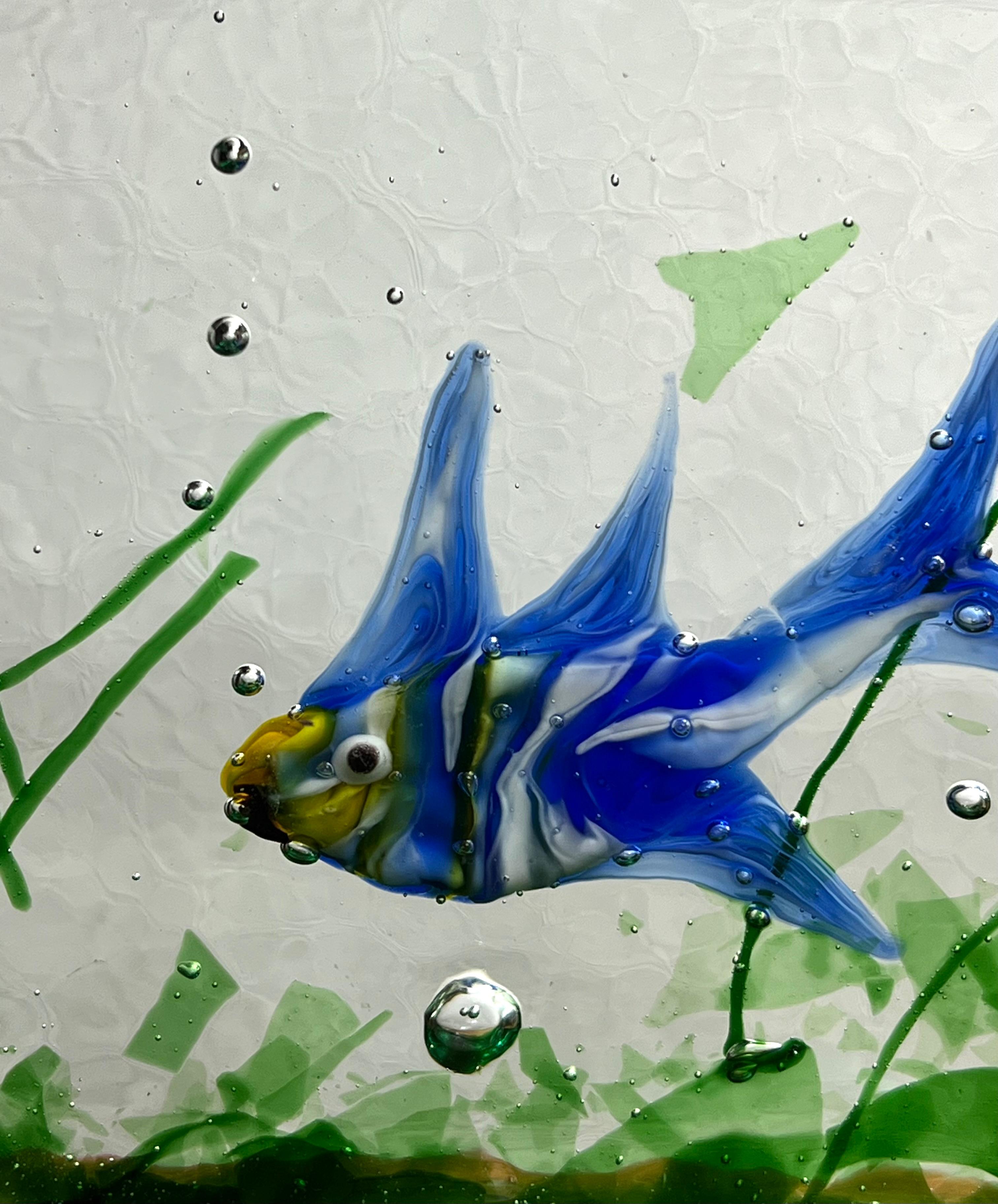 Bloc aquarium en verre de Murano par Alfredo Barbini pour Cenedese, années 1950 Bon état - En vente à Marinha Grande, PT