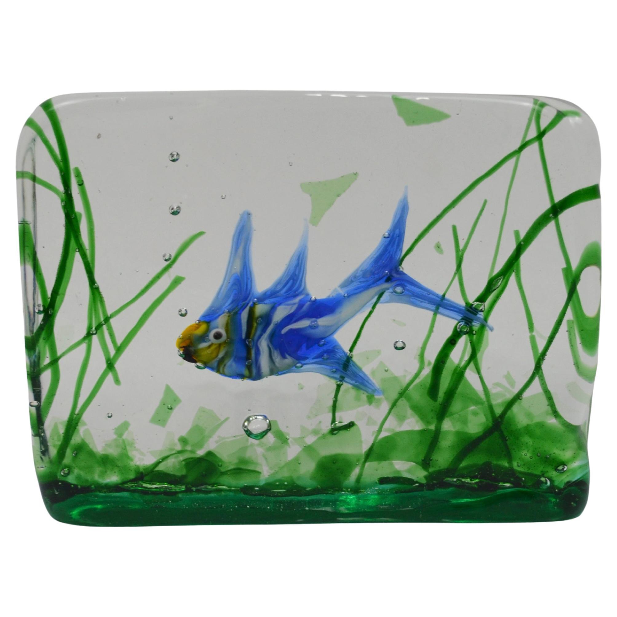 Murano glass aquarium bloc by Alfredo Barbini for Cenedese, 1950s
