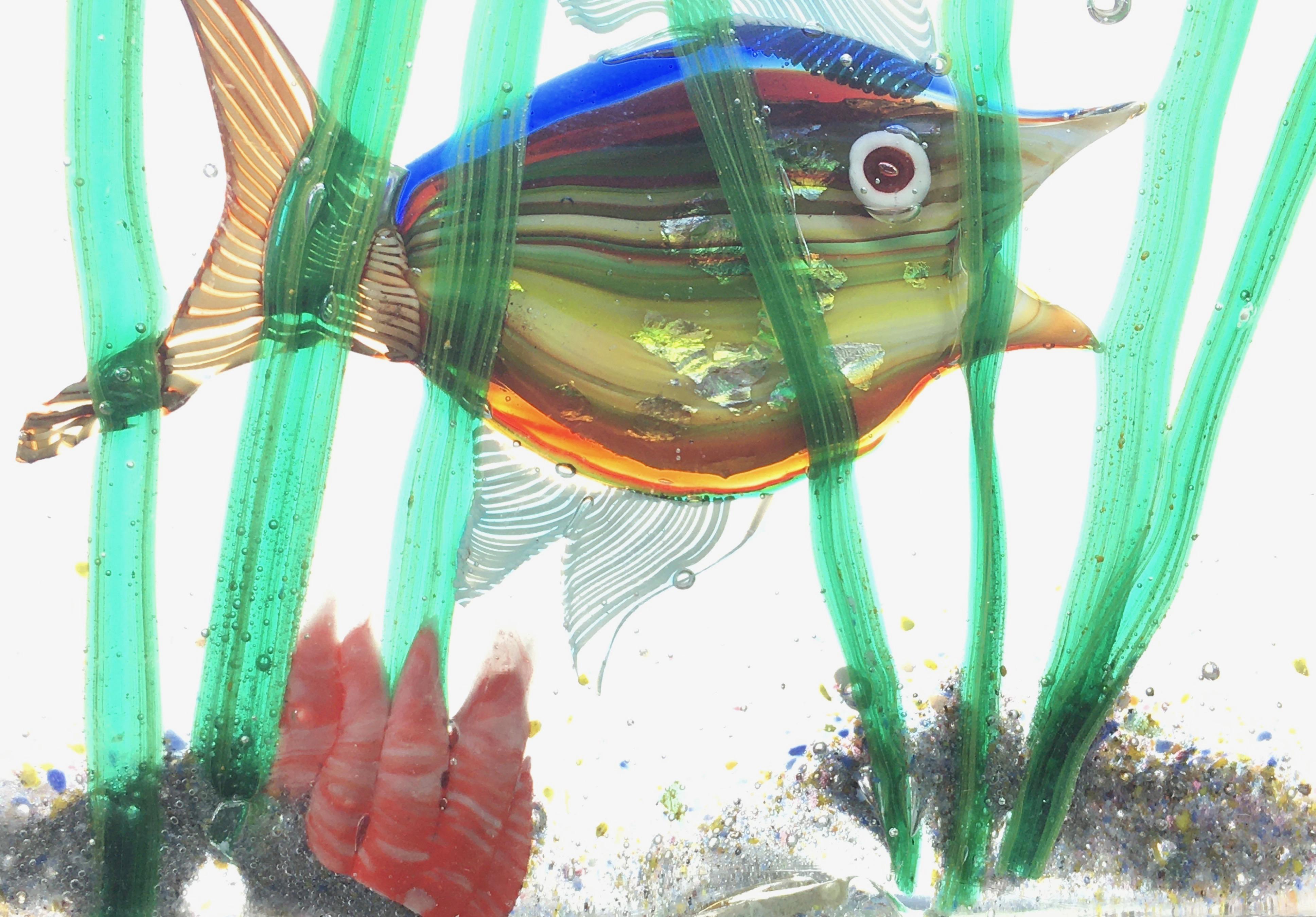 Murano Glass Aquarium Block by Alfredo Barbini for Cenedese, 1960s In Good Condition In Melbourne, AU