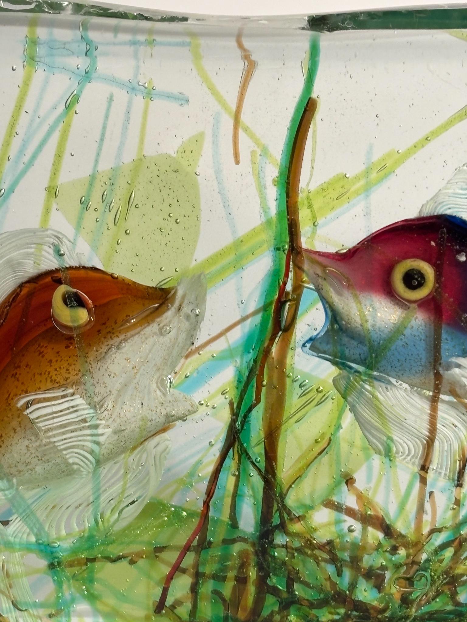 Acuario de cristal de Murano de Cenedese con figuras marinas de los años 50 en venta 3