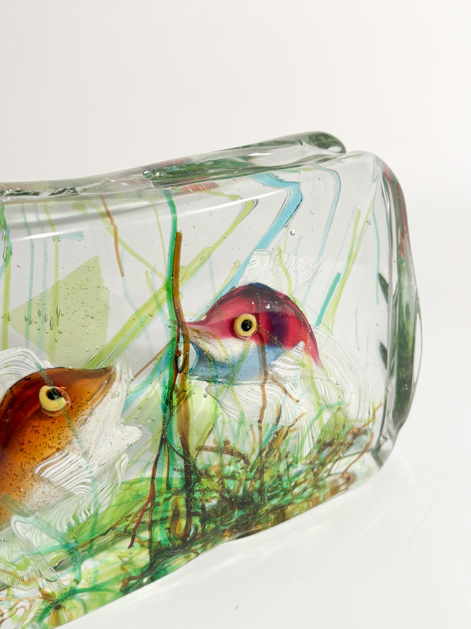 Acuario de cristal de Murano de Cenedese con figuras marinas de los años 50 en venta 6