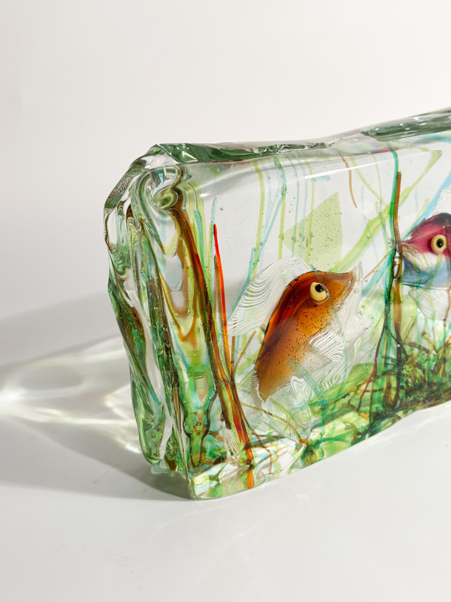 Acuario de cristal de Murano de Cenedese con figuras marinas de los años 50 en venta 7