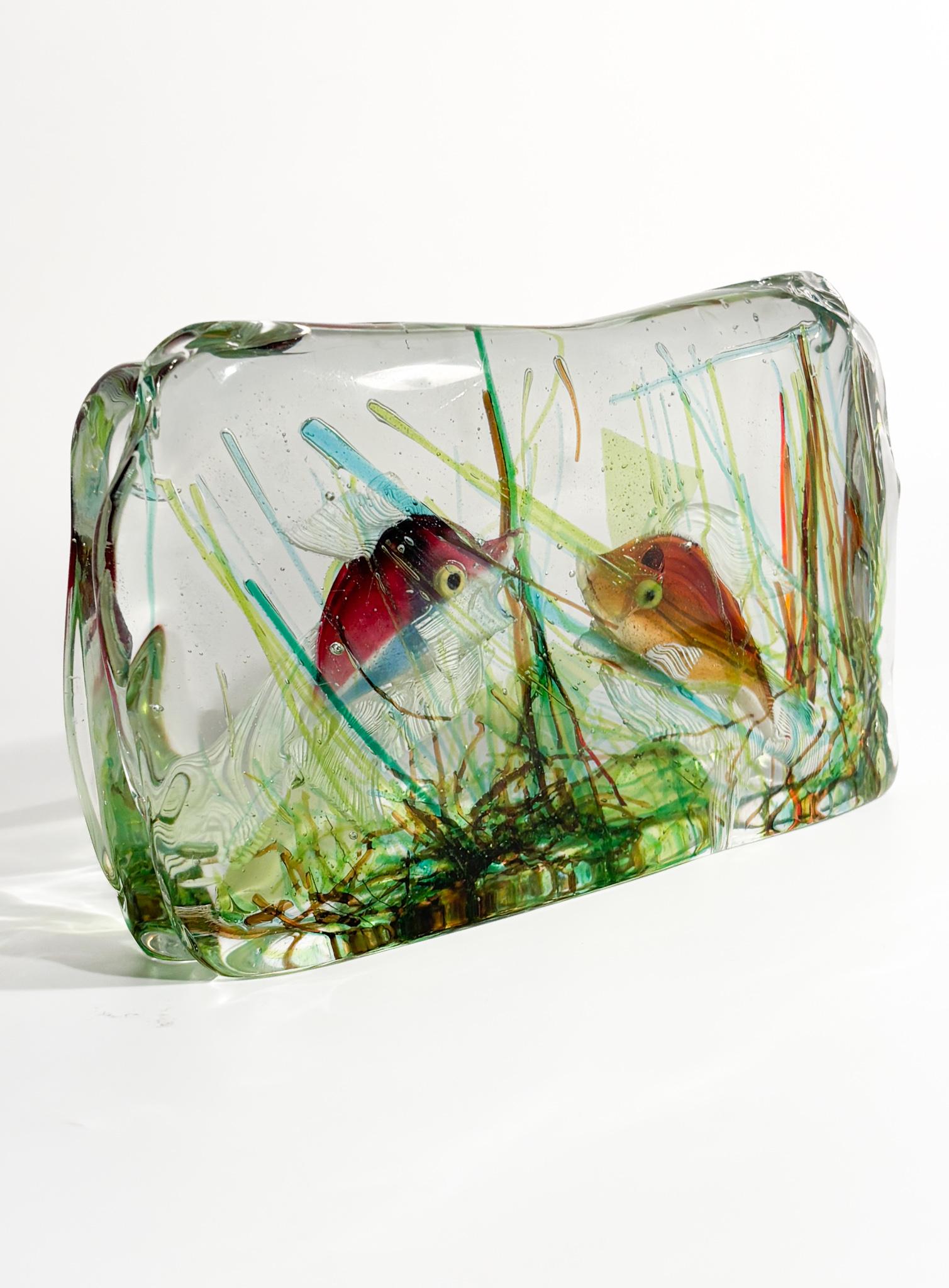 Acuario de cristal de Murano de Cenedese con figuras marinas de los años 50 Mid-20th Century en venta