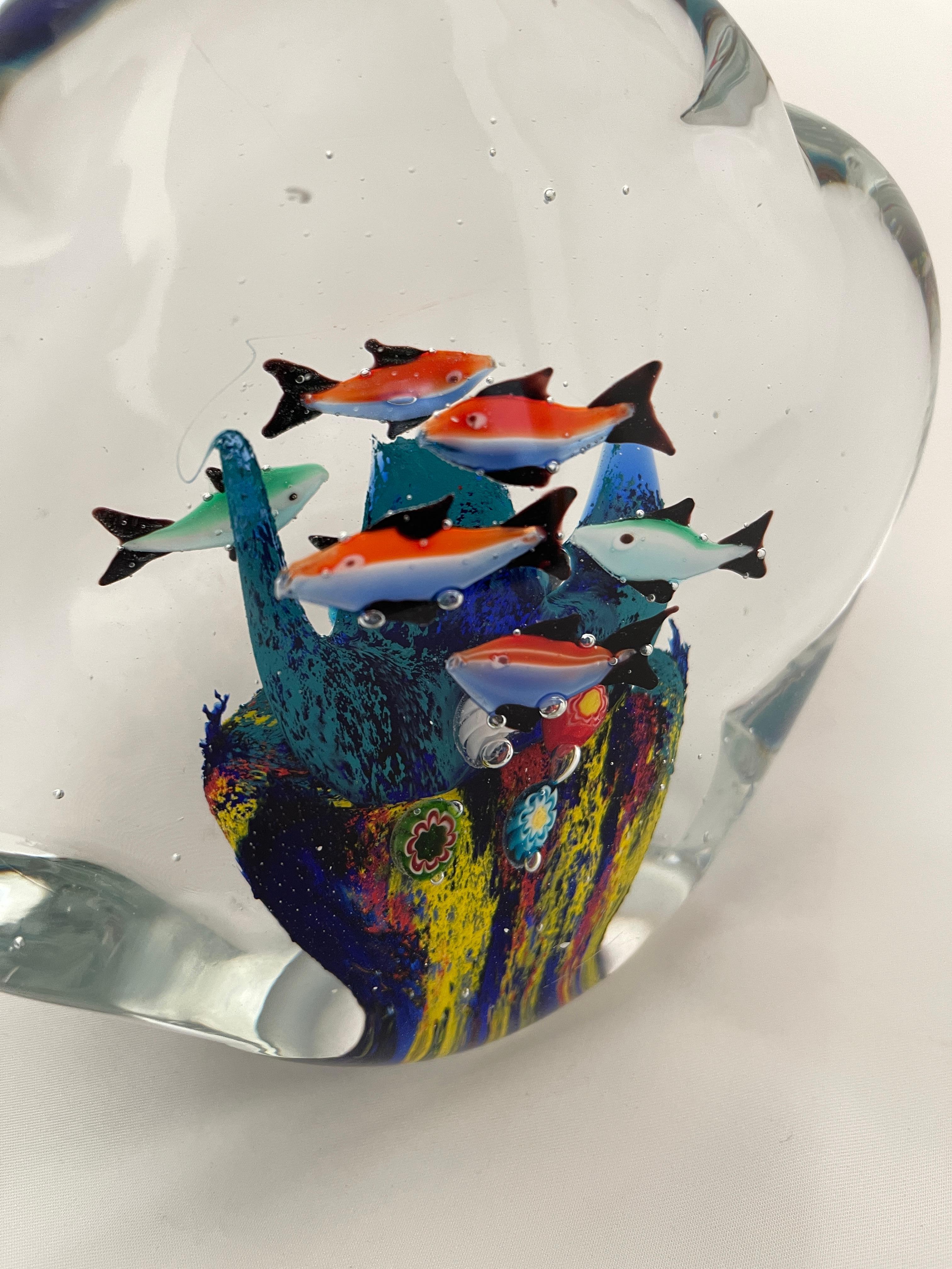 Mid-Century Modern Mid Century Murano Glass Fish Aquarium Sculpture