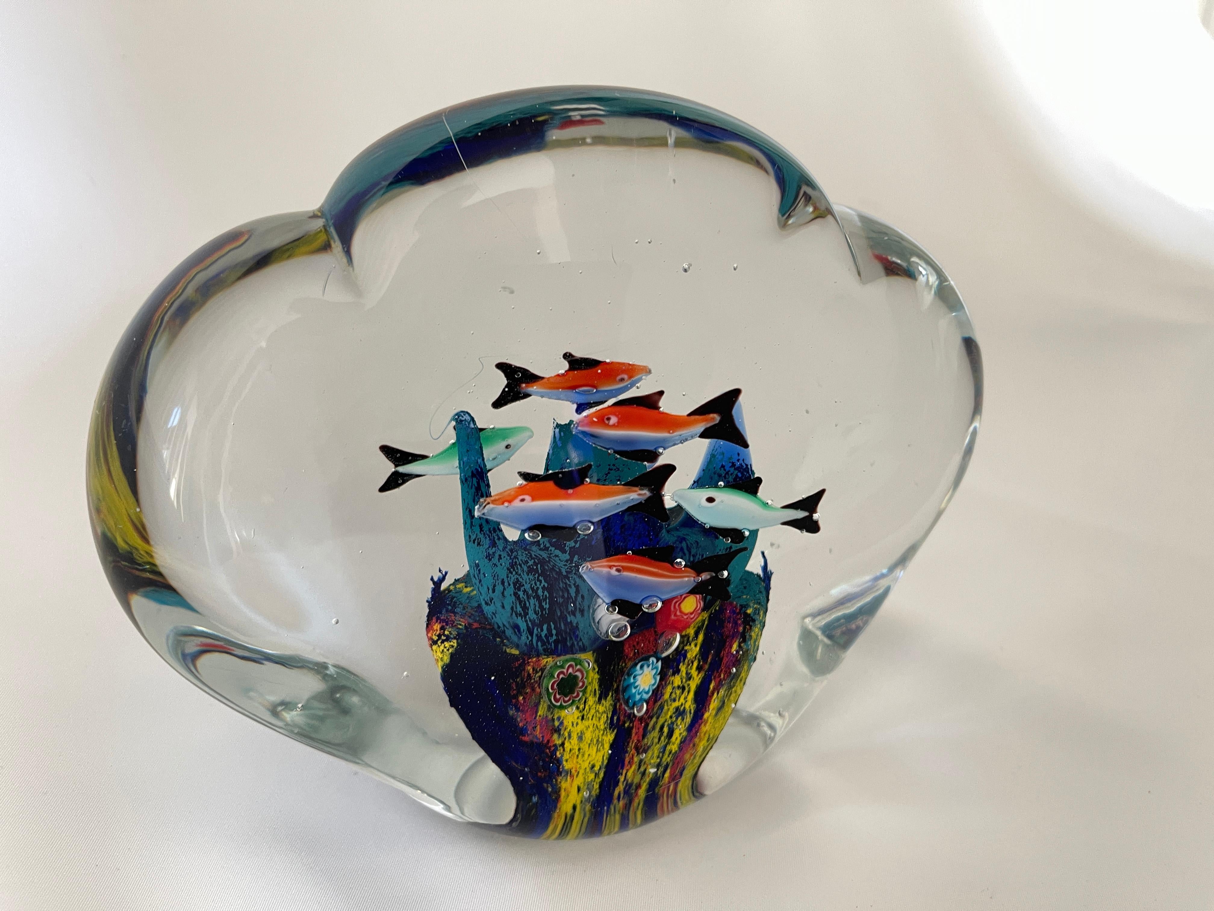 Italian Mid Century Murano Glass Fish Aquarium Sculpture