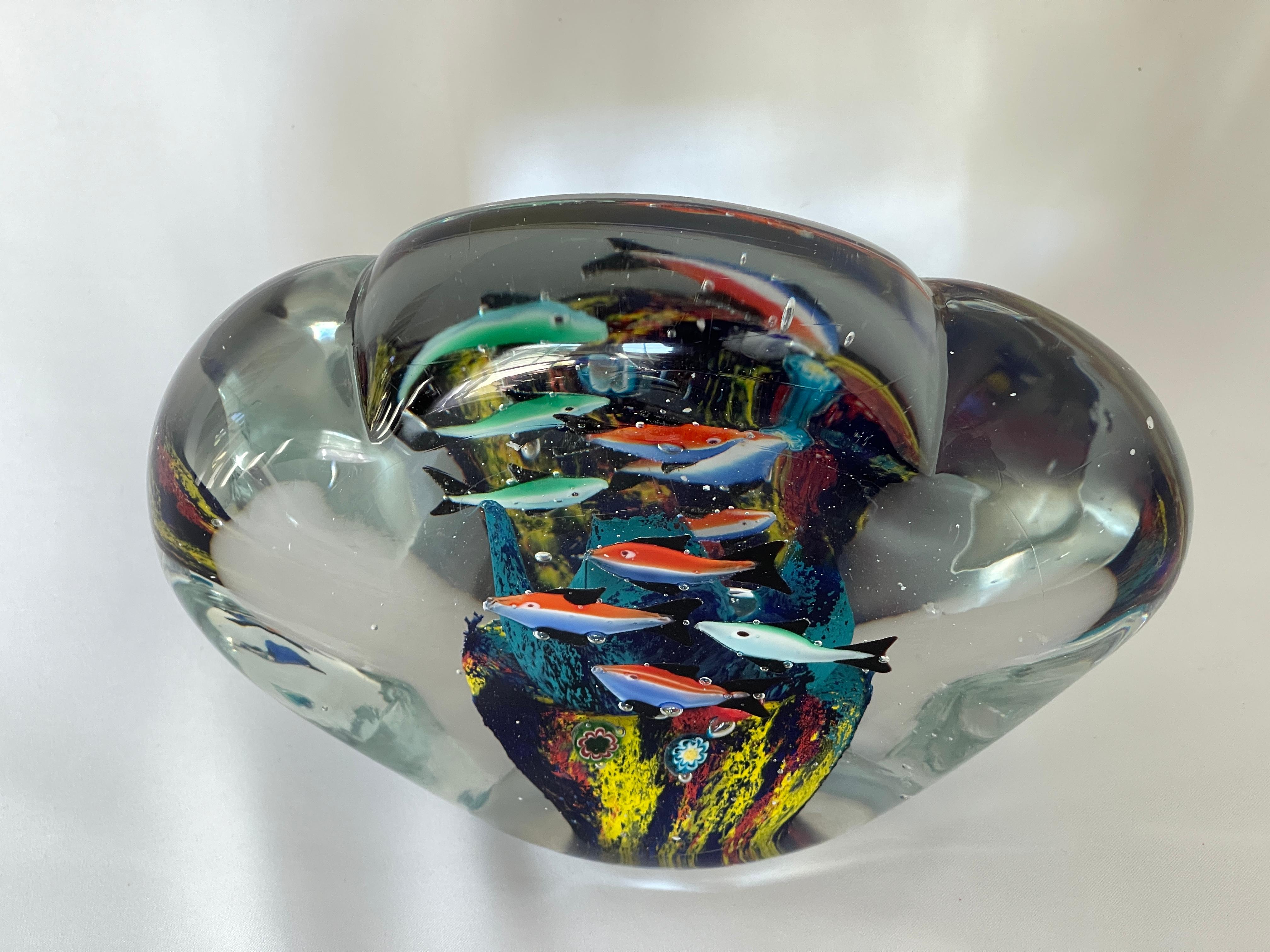 20th Century Mid Century Murano Glass Fish Aquarium Sculpture