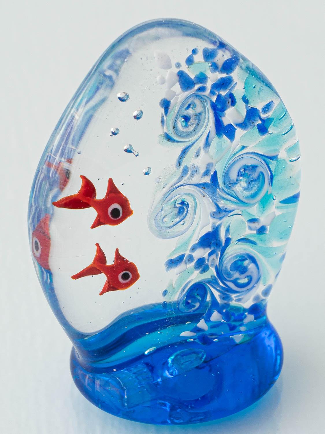 Murano Glass Aquarium Paperweight by Tagliapietra For Sale 4