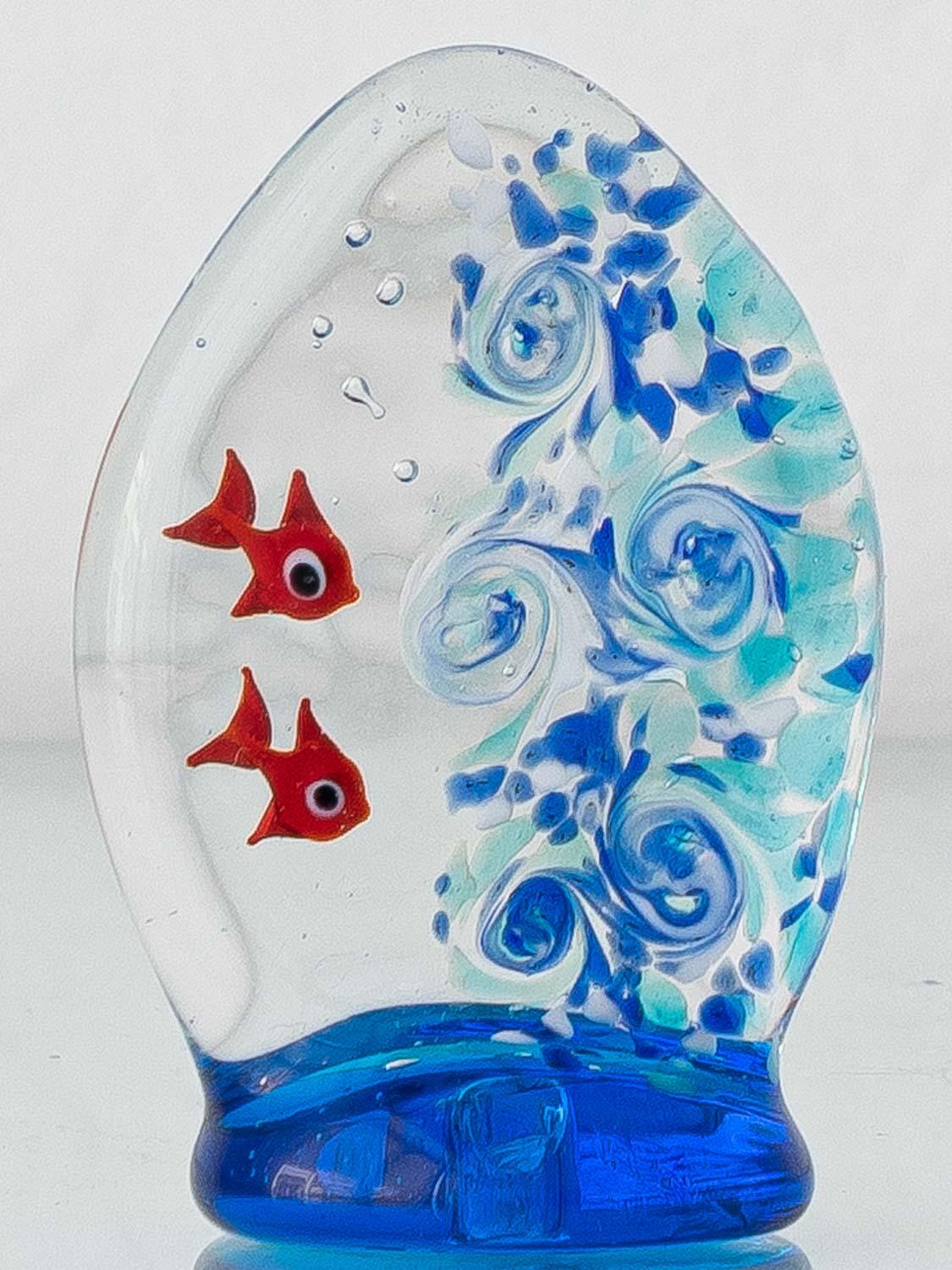 Italian Murano Glass Aquarium Paperweight by Tagliapietra For Sale