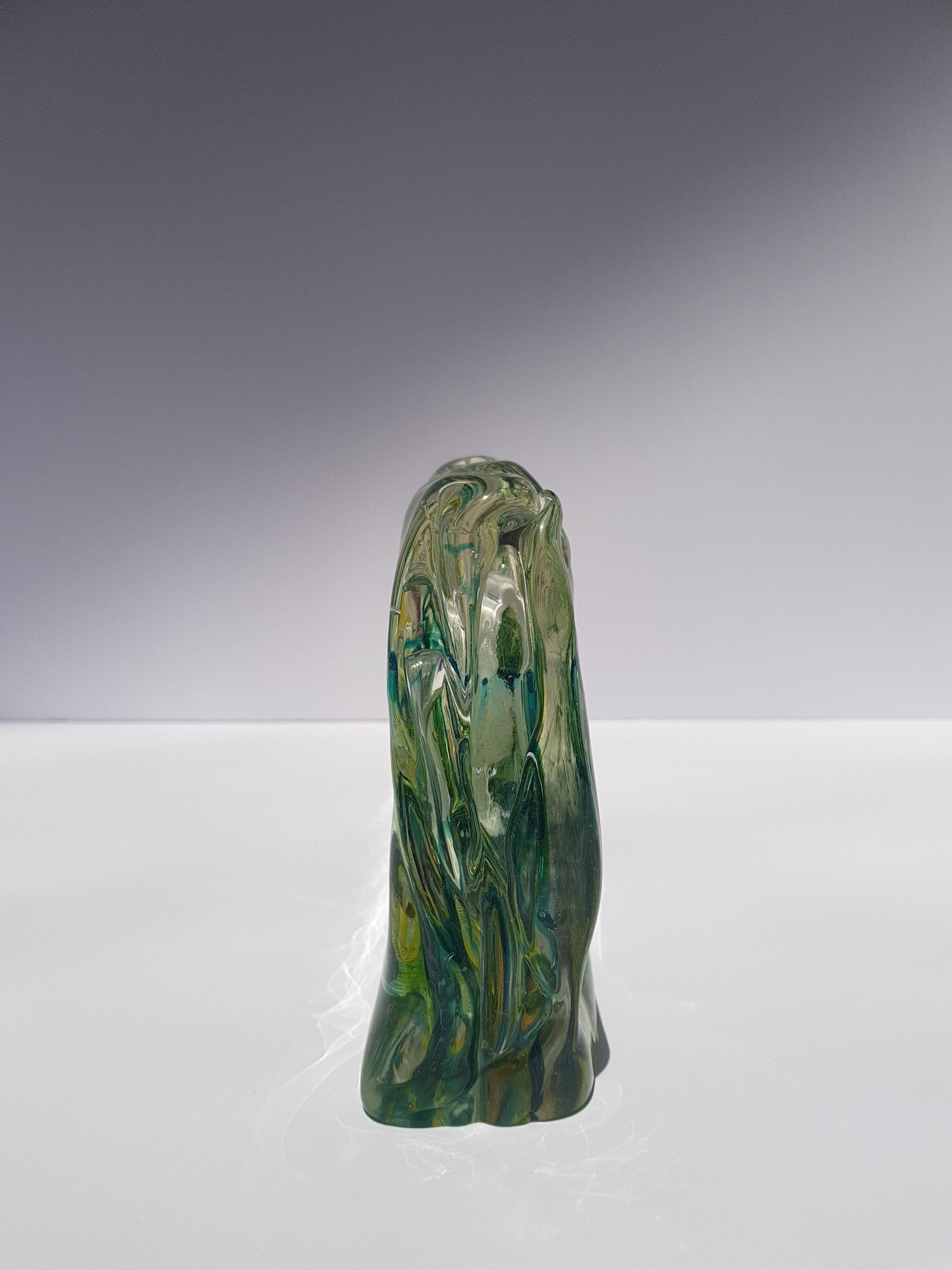 Murano Glass Aquarium Sculpture Block Alfredo Barbini Cenedese Art Glass Fish For Sale 8