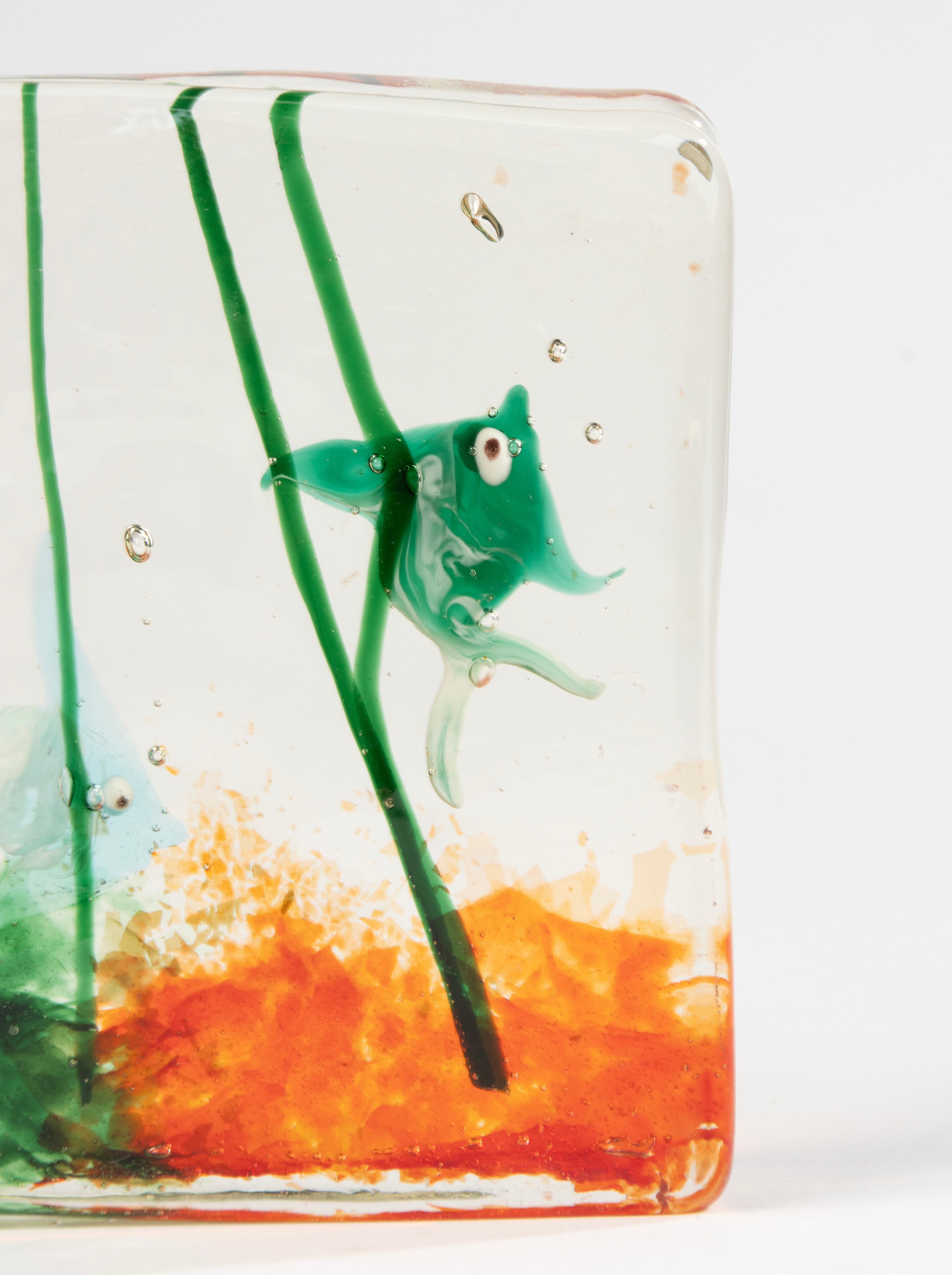 Fait main Sculpture d'aquarium en verre de Murano - Italie - Circa 1960s en vente