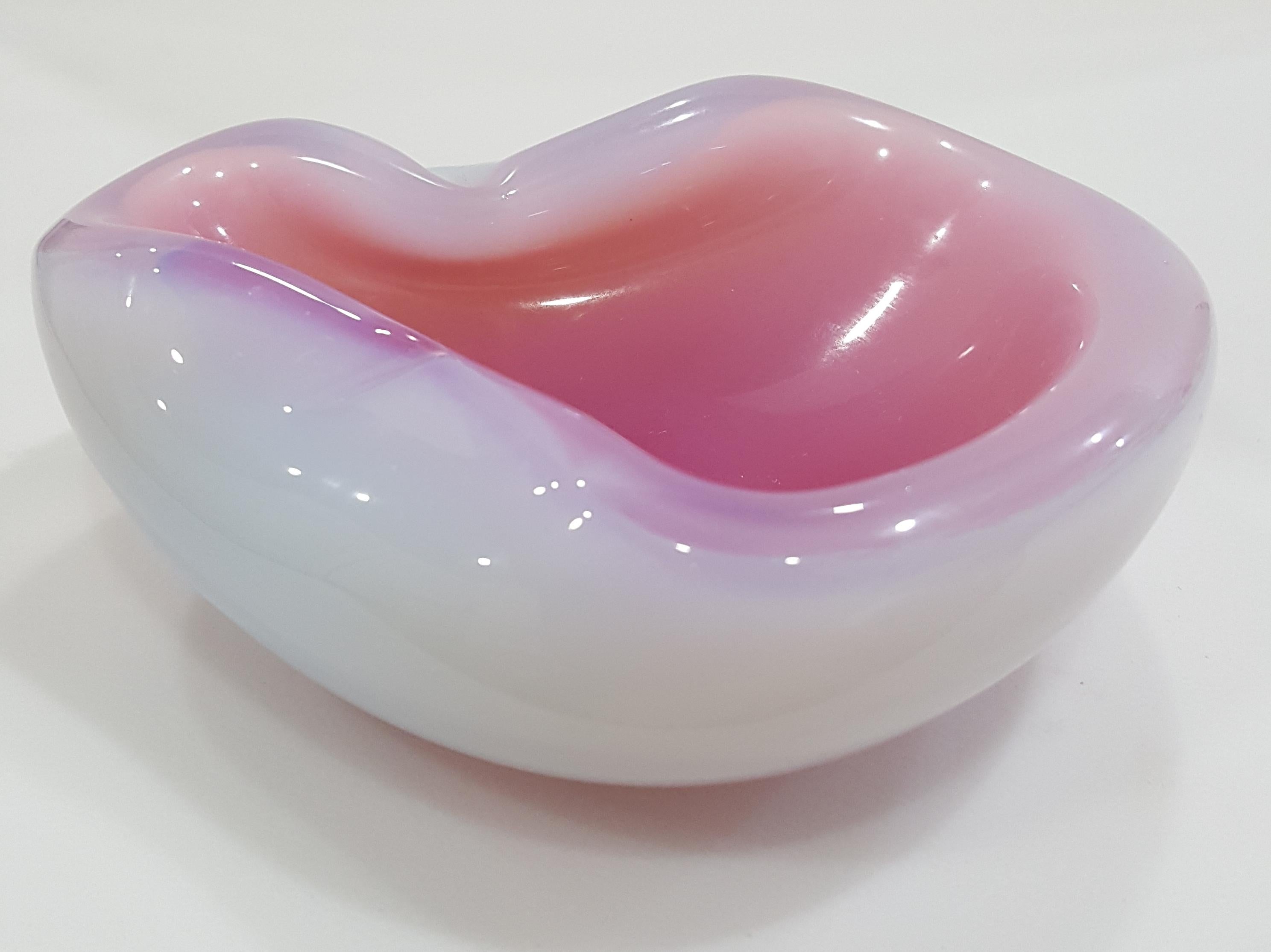 Other Murano Glass Archimedes Seguso (or Cenedese?) Opaline Vintage Bowl/Ashtray. For Sale
