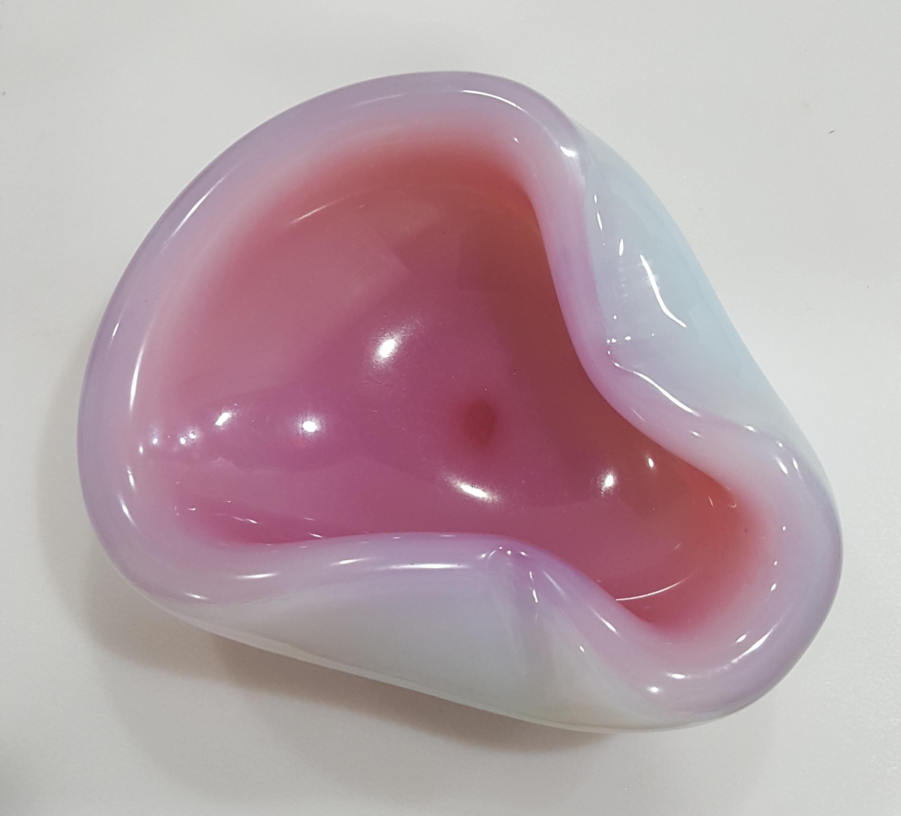Murano Glass Archimedes Seguso (or Cenedese?) Opaline Vintage Bowl/Ashtray. For Sale 3
