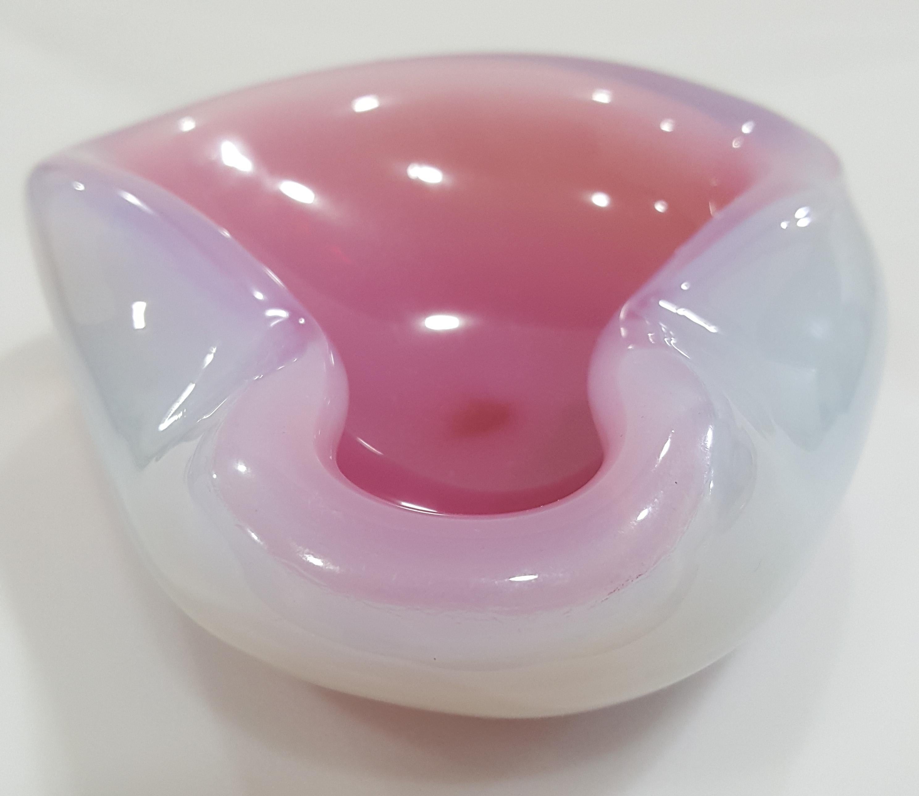 Italian Murano Glass Archimedes Seguso (or Cenedese?) Opaline Vintage Bowl/Ashtray. For Sale