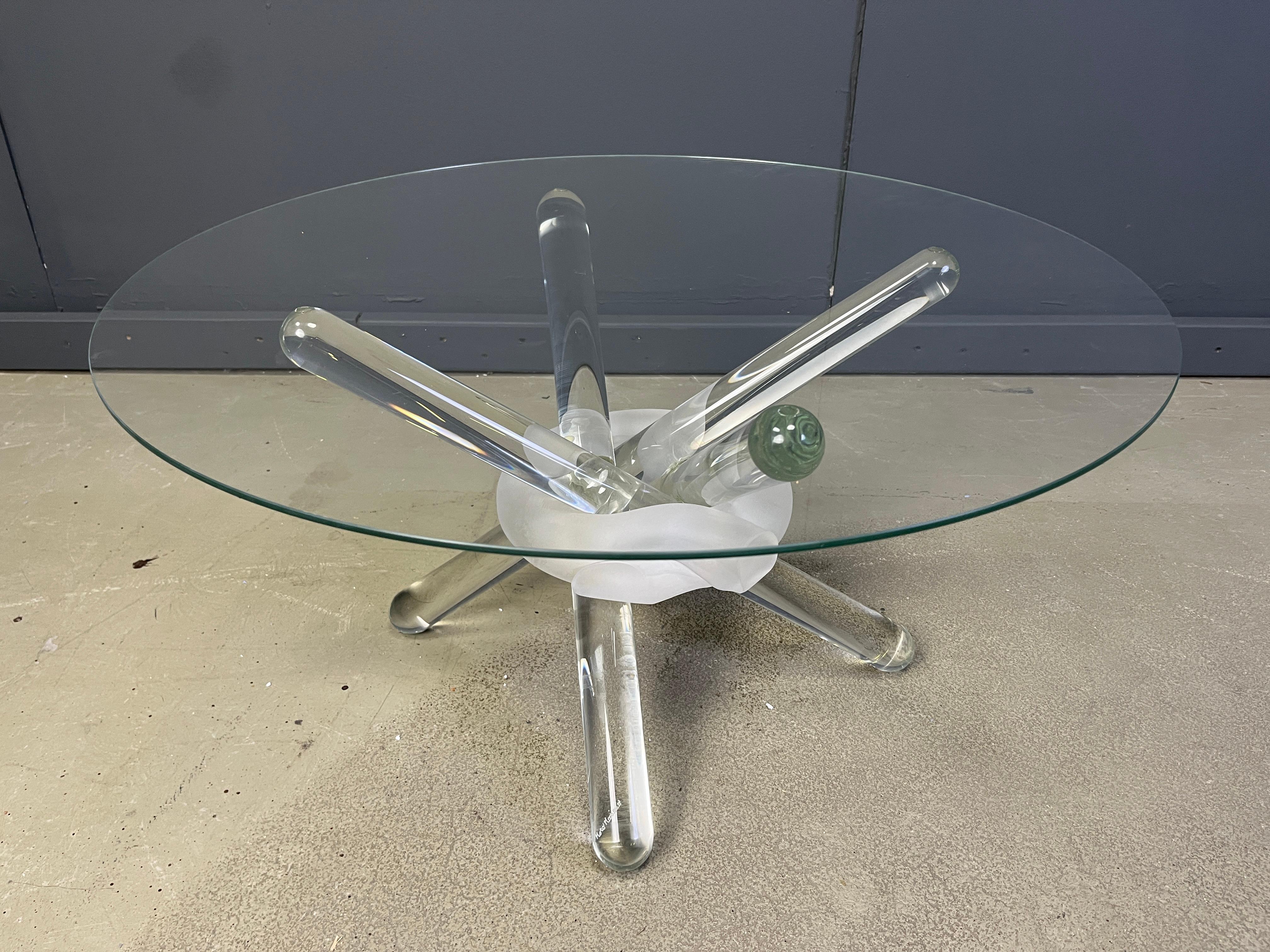 Table basse arlequin en verre de Murano par Maurice Barilone, années 1980 en vente 4