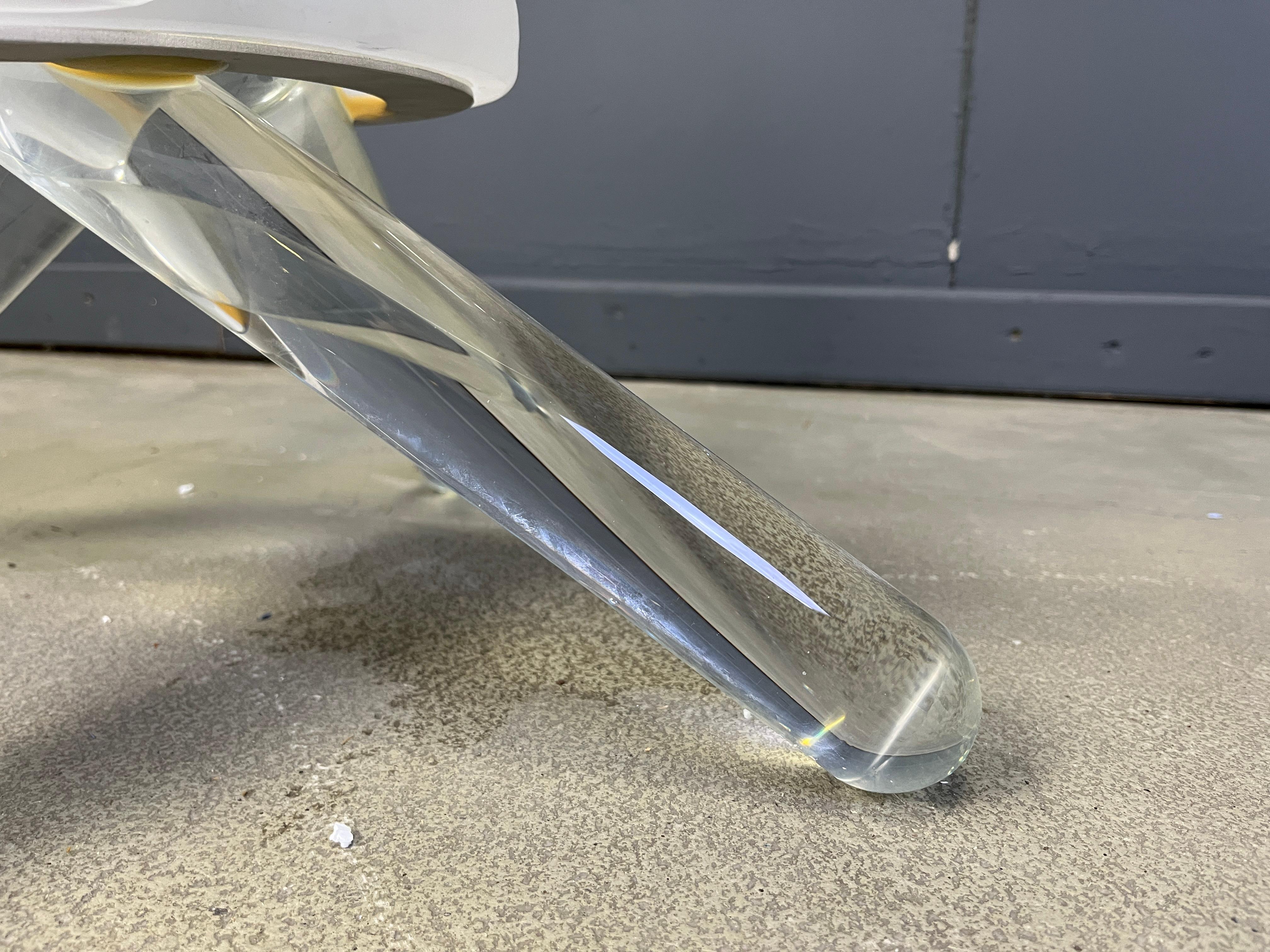 Mid-Century Modern Table basse arlequin en verre de Murano par Maurice Barilone, années 1980 en vente