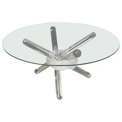 Murano glass arlequin coffee table by Maurice Barilone, 1980s