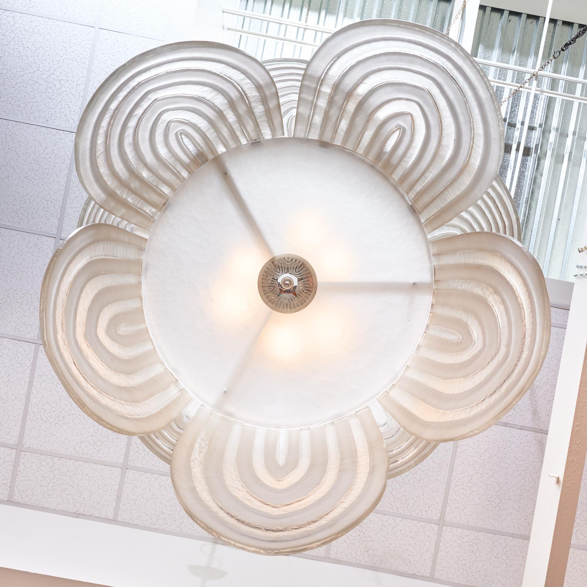 XXI secolo e contemporaneo Lampadario Art Deco in vetro di Murano in vendita