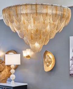 Murano Glass Art Deco Style Chandelier