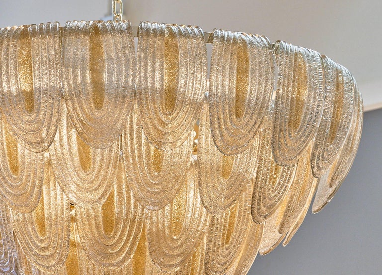 Murano Glass Art Deco Style Chandelier For Sale at 1stDibs