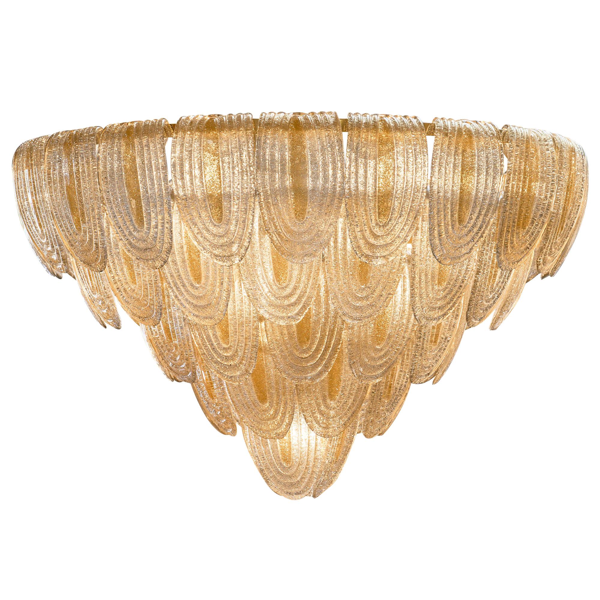 Murano Glass Art Deco Style Chandelier