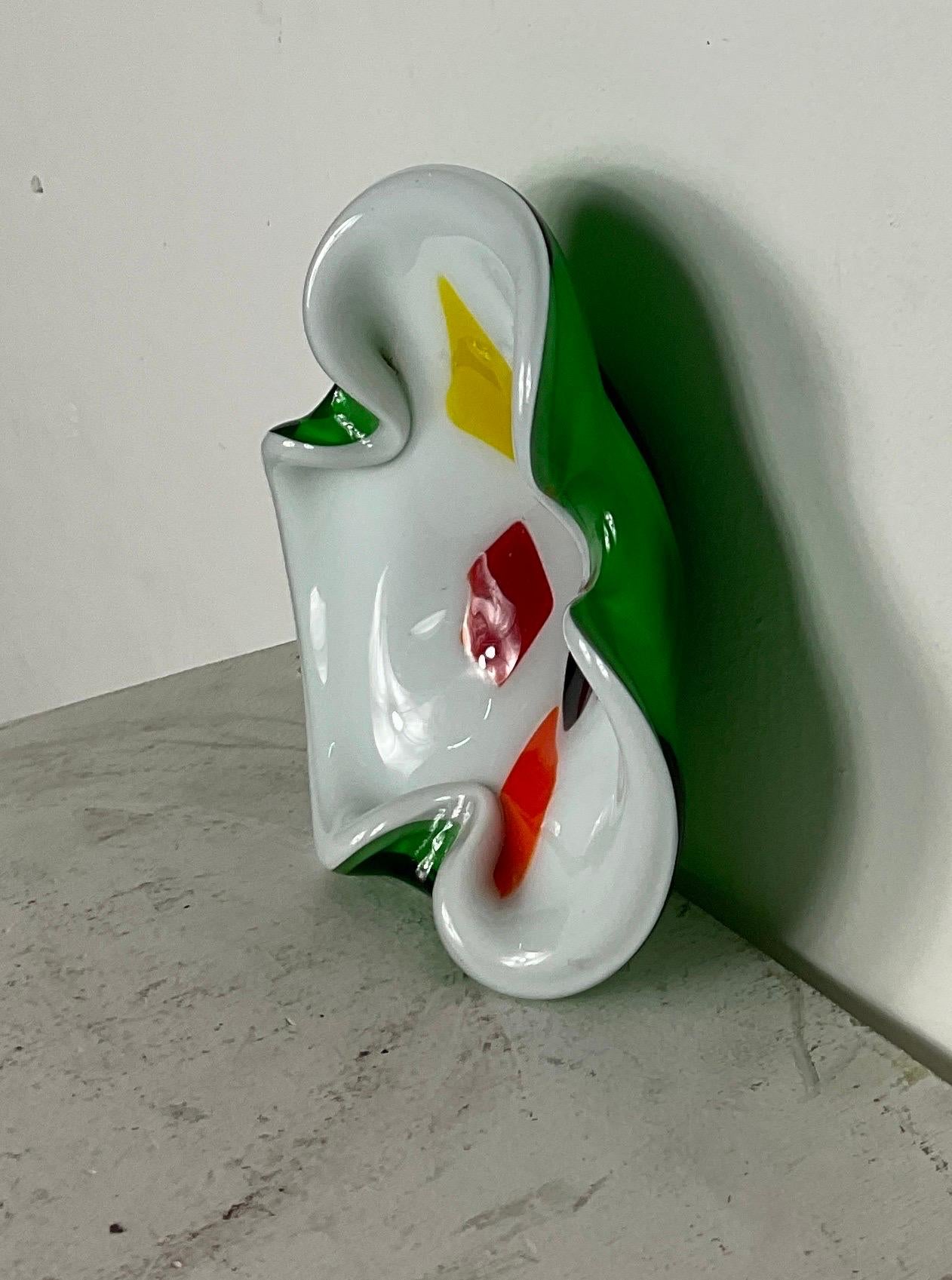 Murano glass ashtray attributable to Archimedes Seguso of the 60s In Good Condition For Sale In Catania, IT
