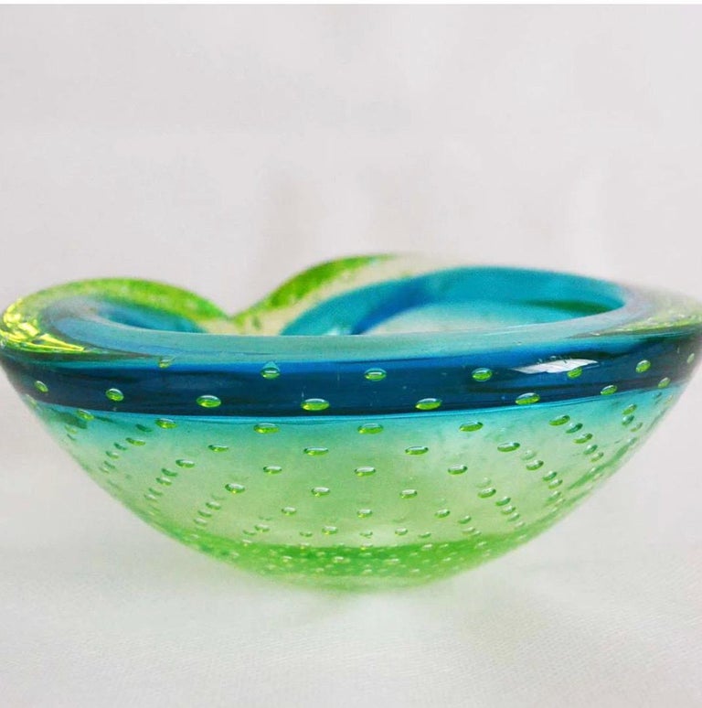 Murano Glass Ashtray Bicolor, Art For Sale at 1stDibs