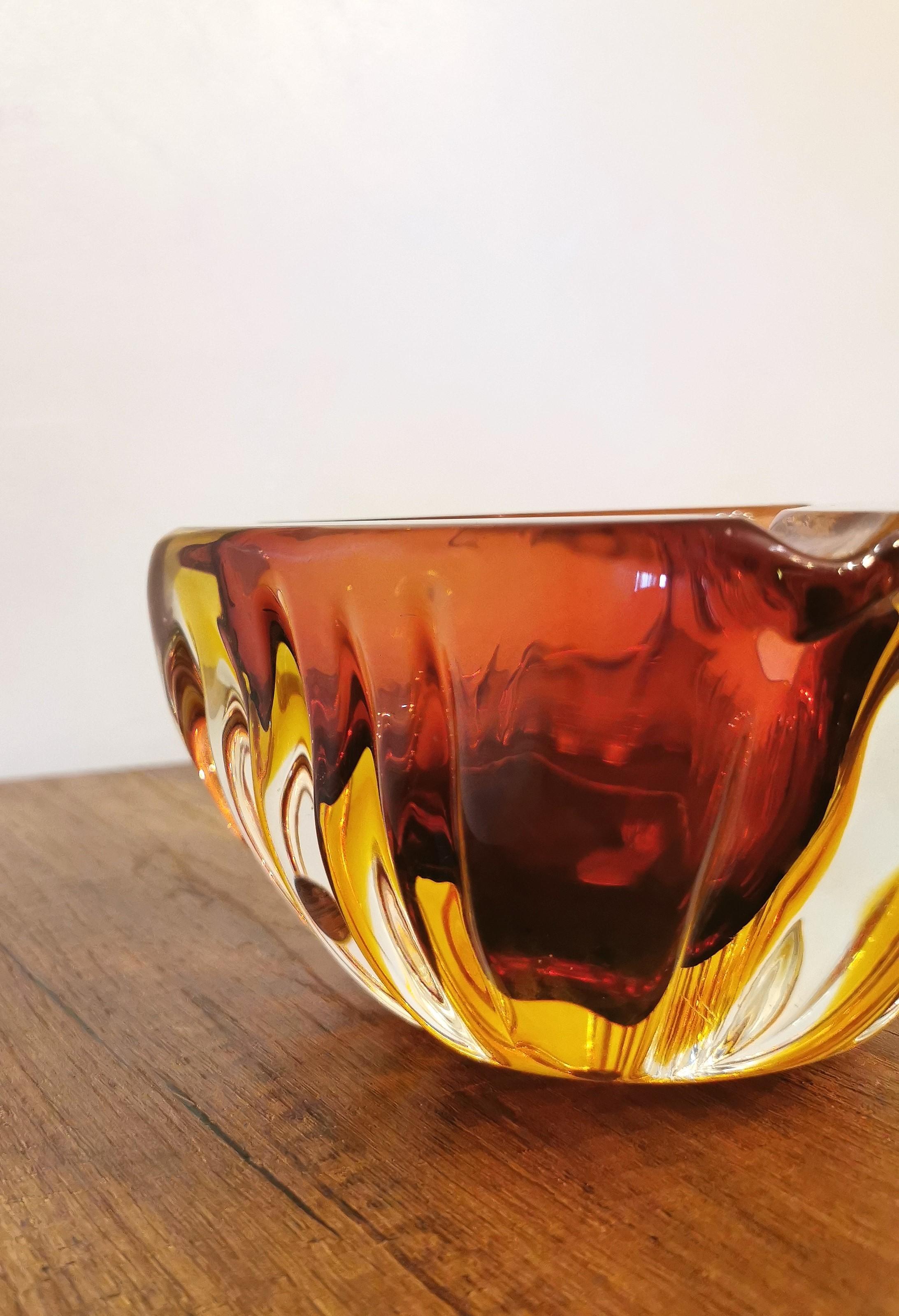 Mid-Century Modern Murano Glass Ashtray Decorative Bowl Flavio Poli Midcentury Italian Design 1970s