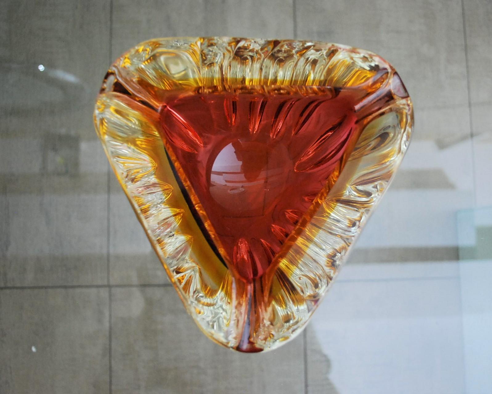 Murano Glass Ashtray Decorative Bowl Flavio Poli Midcentury Italian Design 1970s For Sale 2