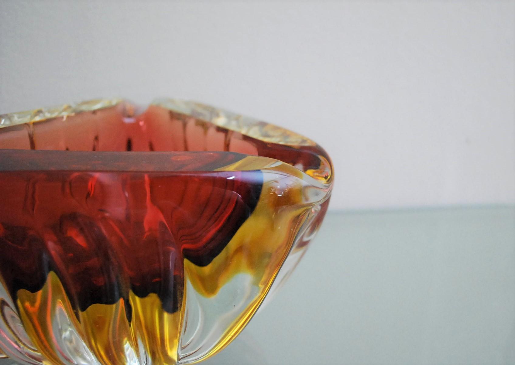 Murano Glass Ashtray Decorative Bowl Flavio Poli Midcentury Italian Design 1970s For Sale 4