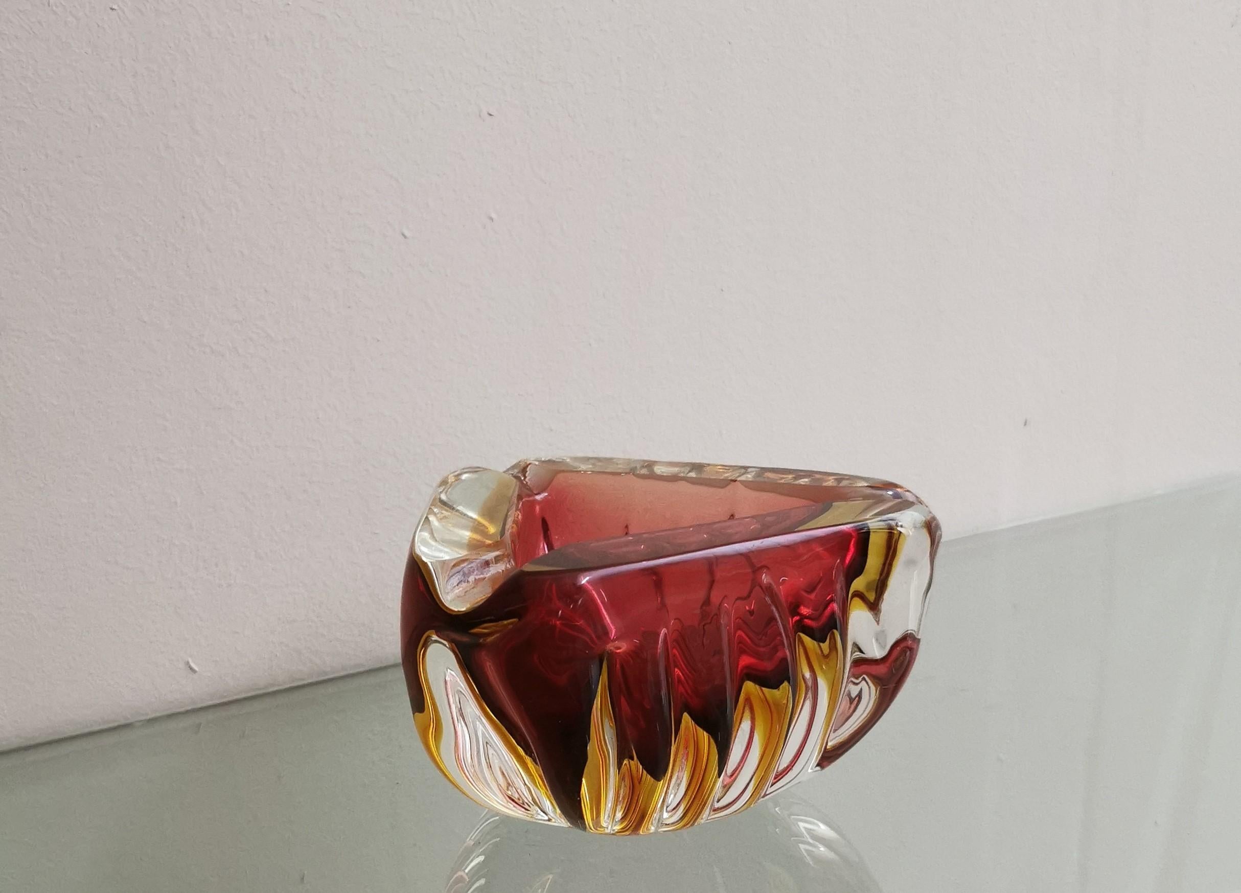 Murano Glass Ashtray Decorative Bowl Flavio Poli Midcentury Italian Design 1970s For Sale 1