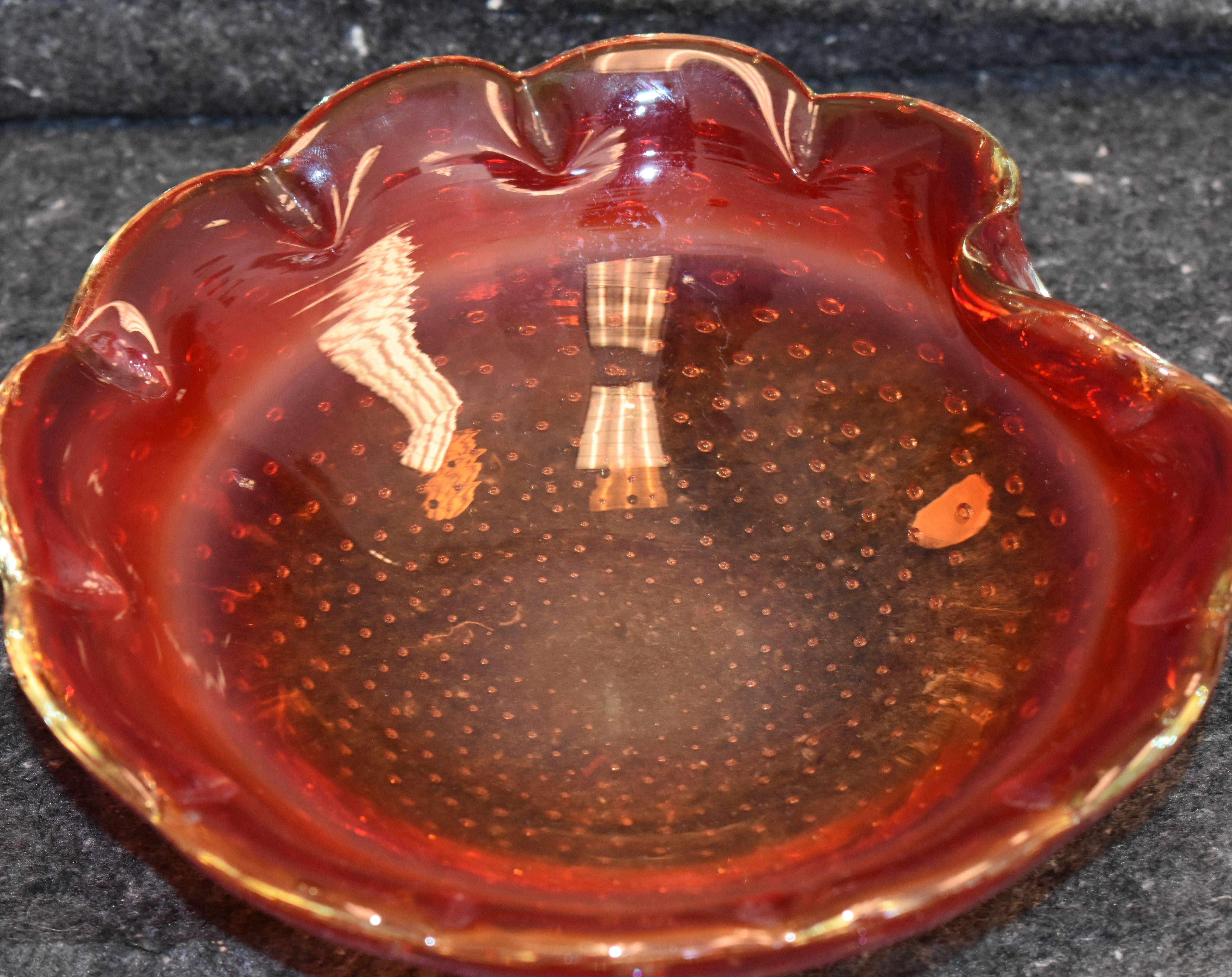 Murano art glass colorful bowl.