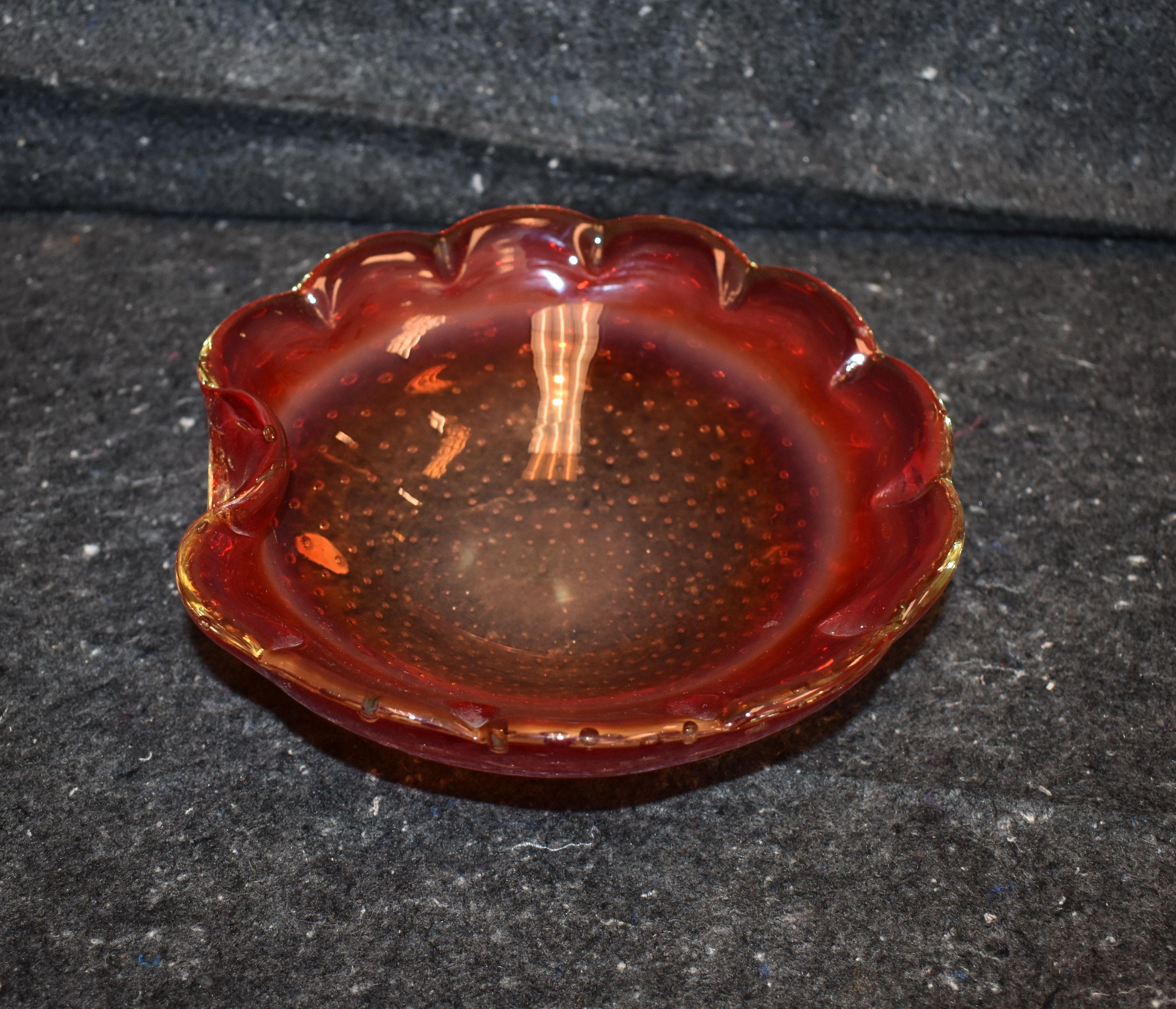 Mid-20th Century Murano Glass Ashtray or Bowl Red, circa 1960s For Sale