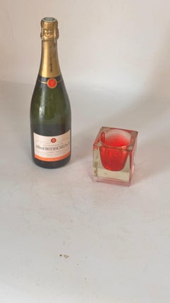 Aschenbecher aus Murano-Glas - Rot & Klar - Italien, 1960er