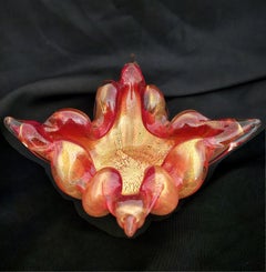 Murano Glass Bowl with Gold Polveri / Gold Leaf, by Barovier and Toso, Italy