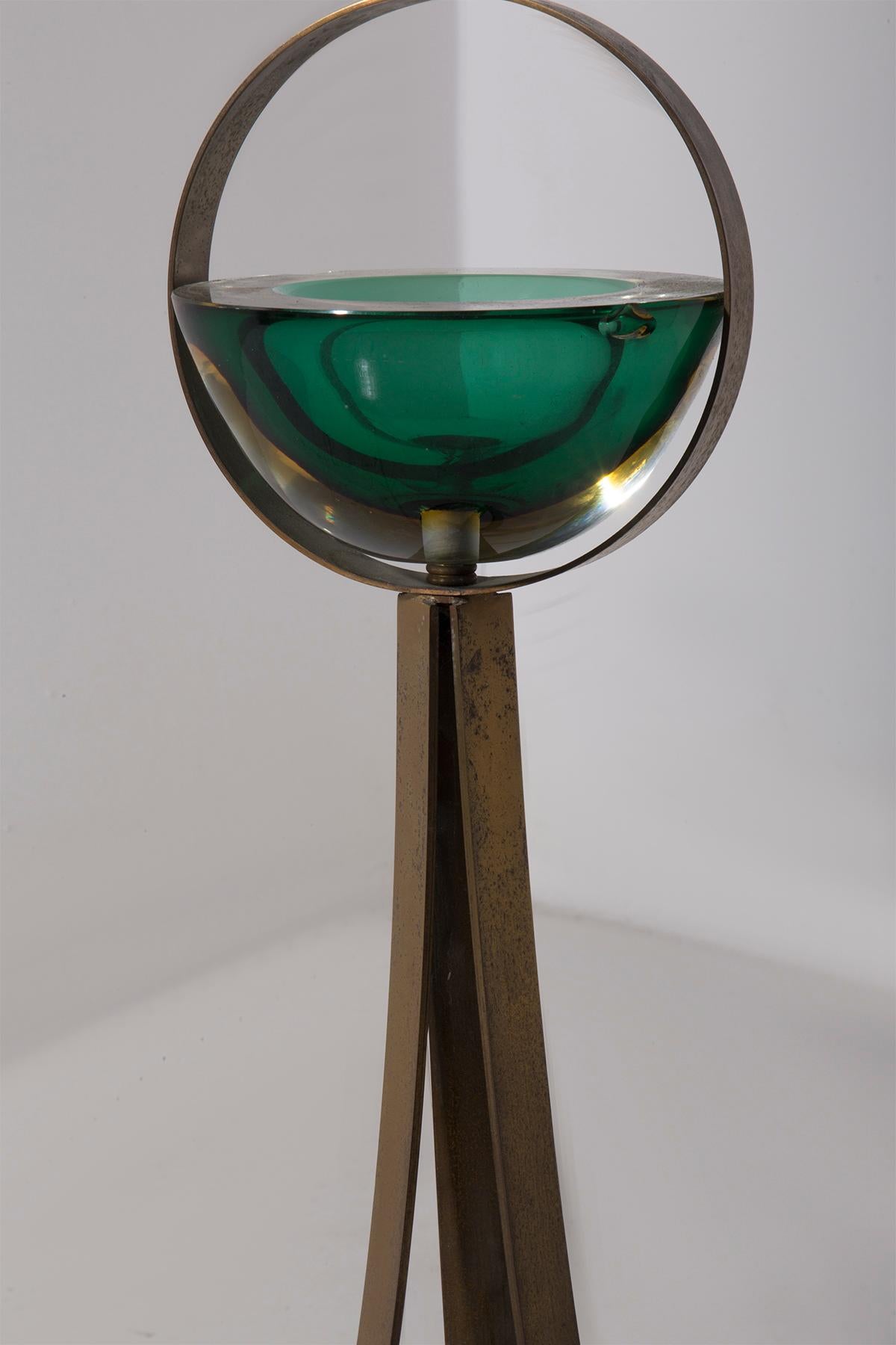 Murano glass ashtray with pedestal In Good Condition In Milano, IT