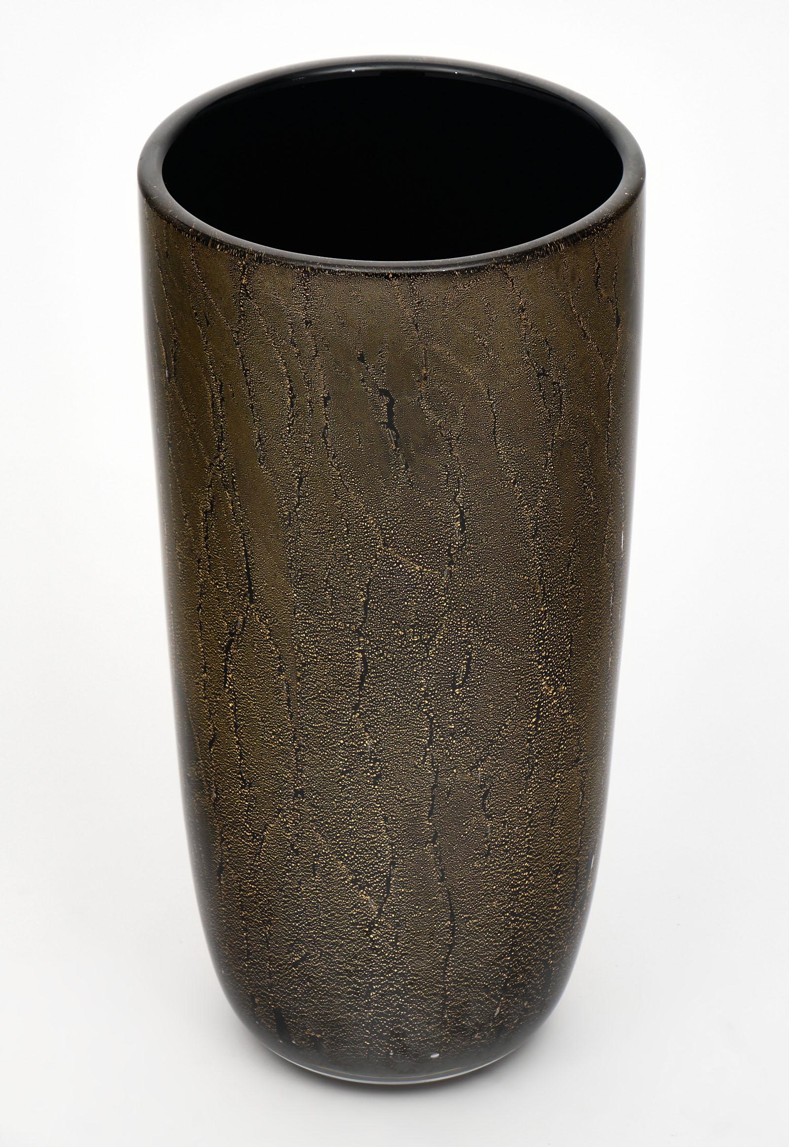 Murano Glass Avventurina and Black Vases For Sale 1