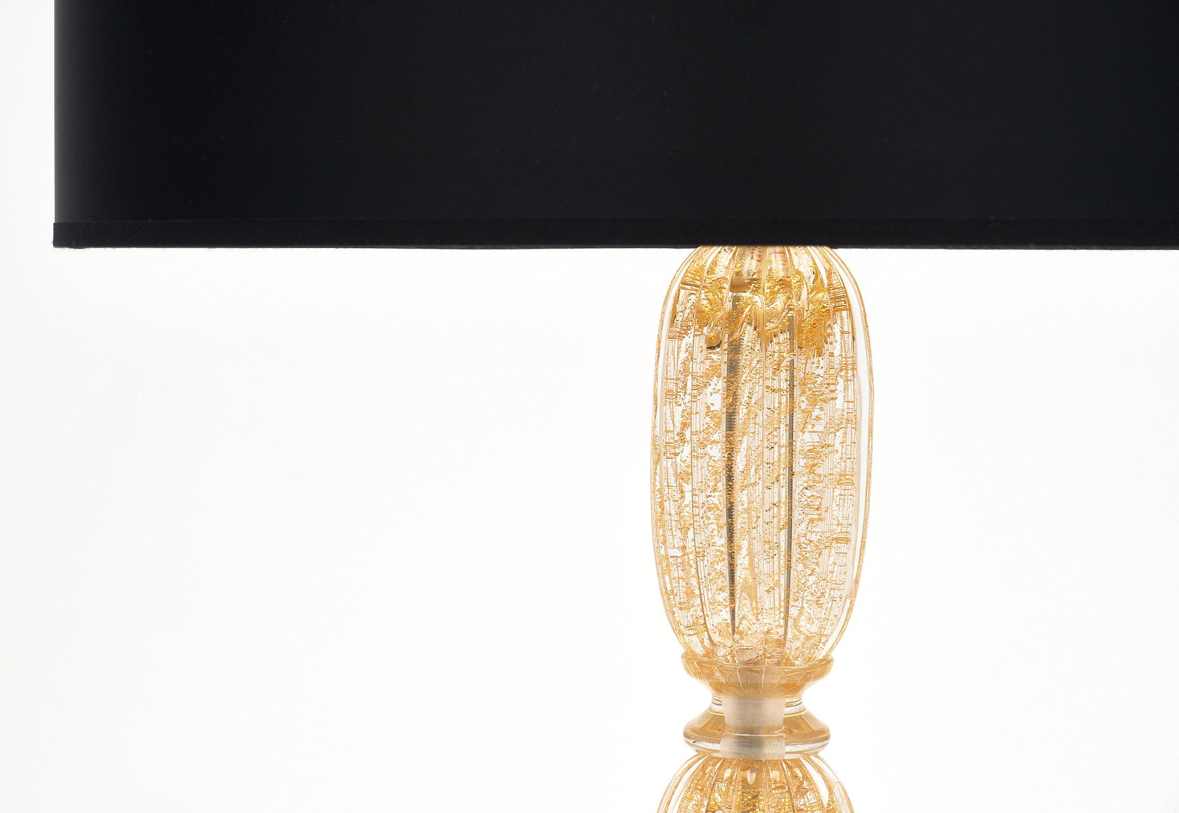 Italian Murano Glass Avventurina Gold “Doge” Lamps For Sale