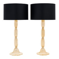 Murano Glass Avventurina Gold “Doge” Lamps