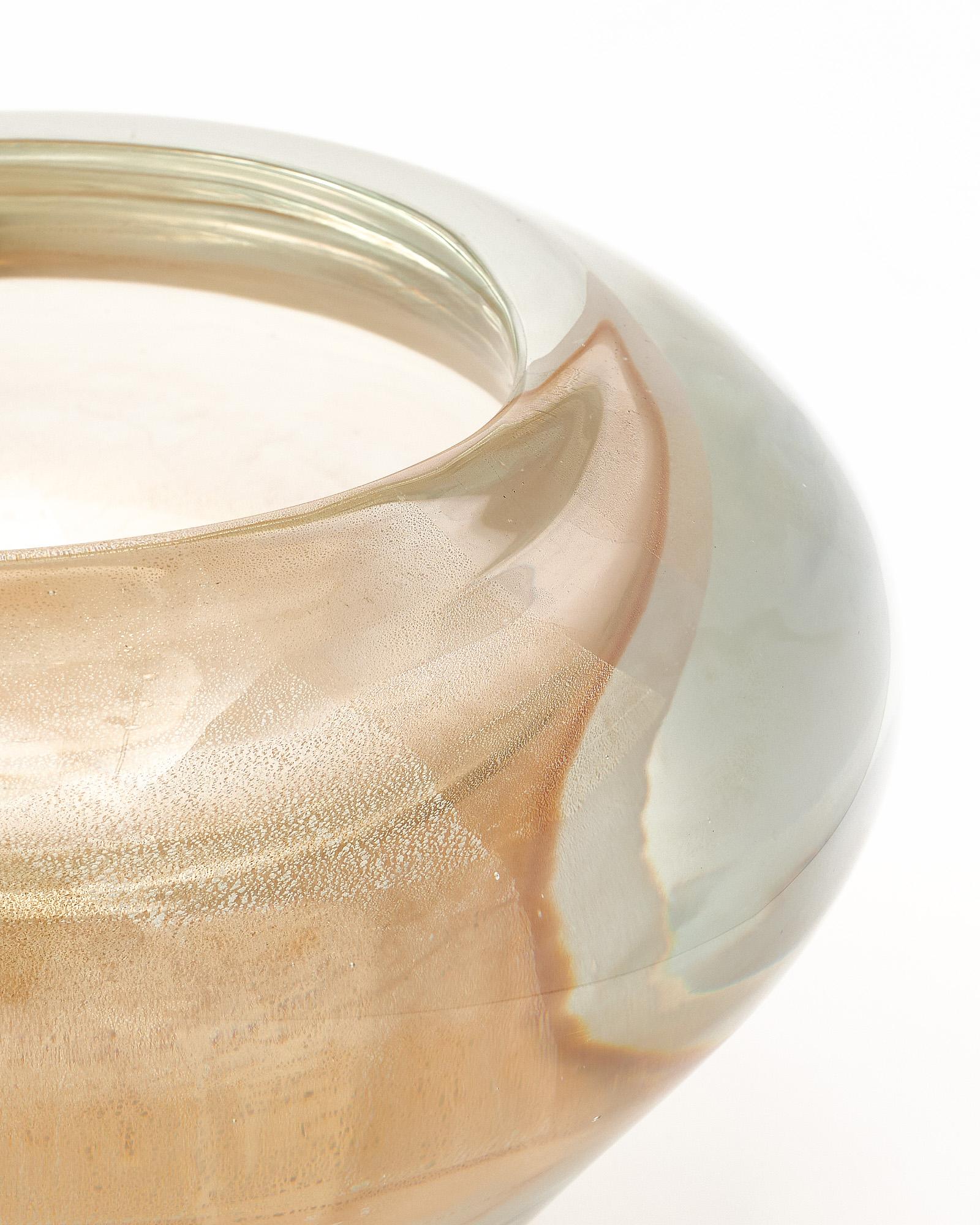 Murano Glass Avventurina Sommerso Bowl In New Condition For Sale In Austin, TX