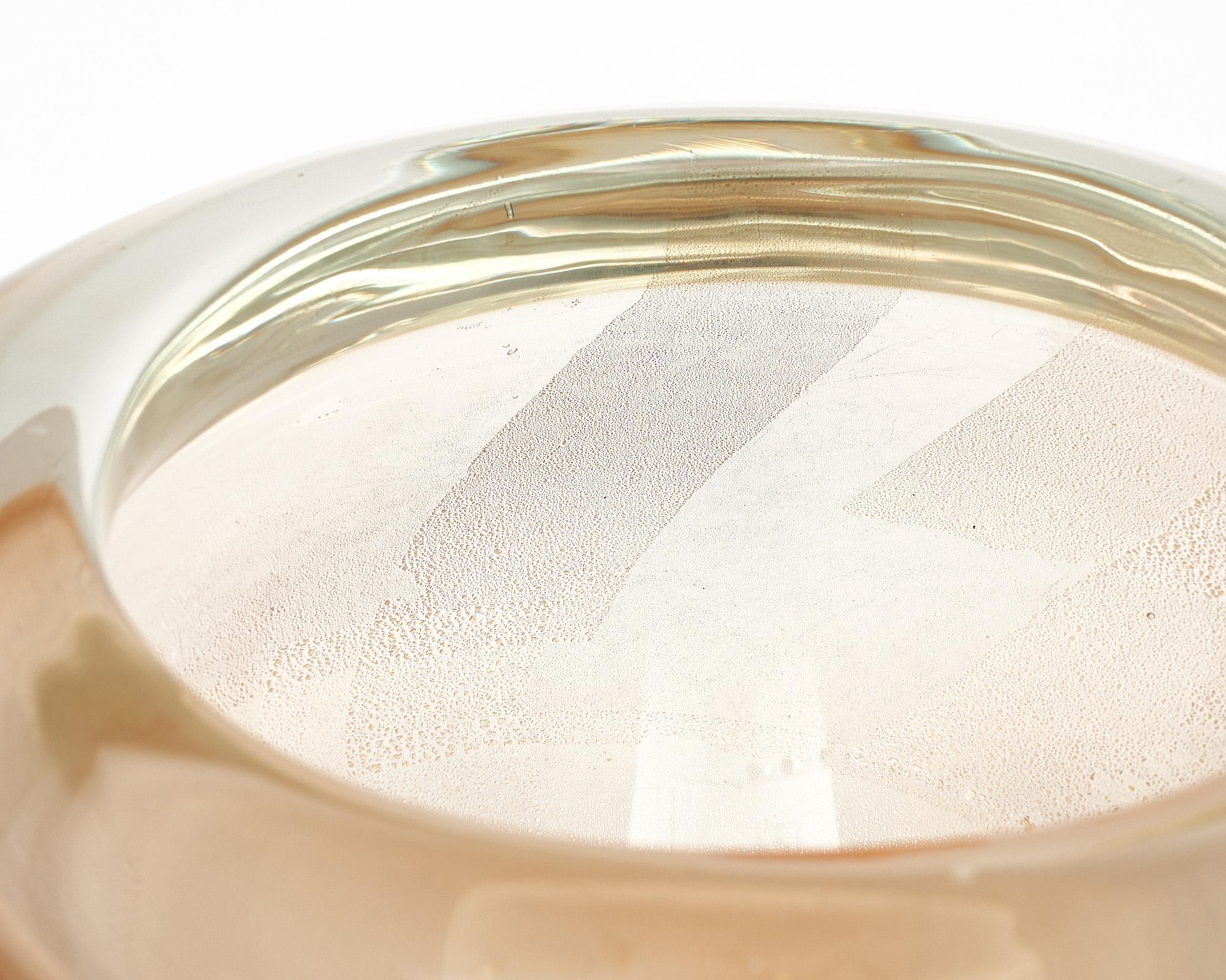 Contemporary Murano Glass Avventurina Sommerso Bowl For Sale