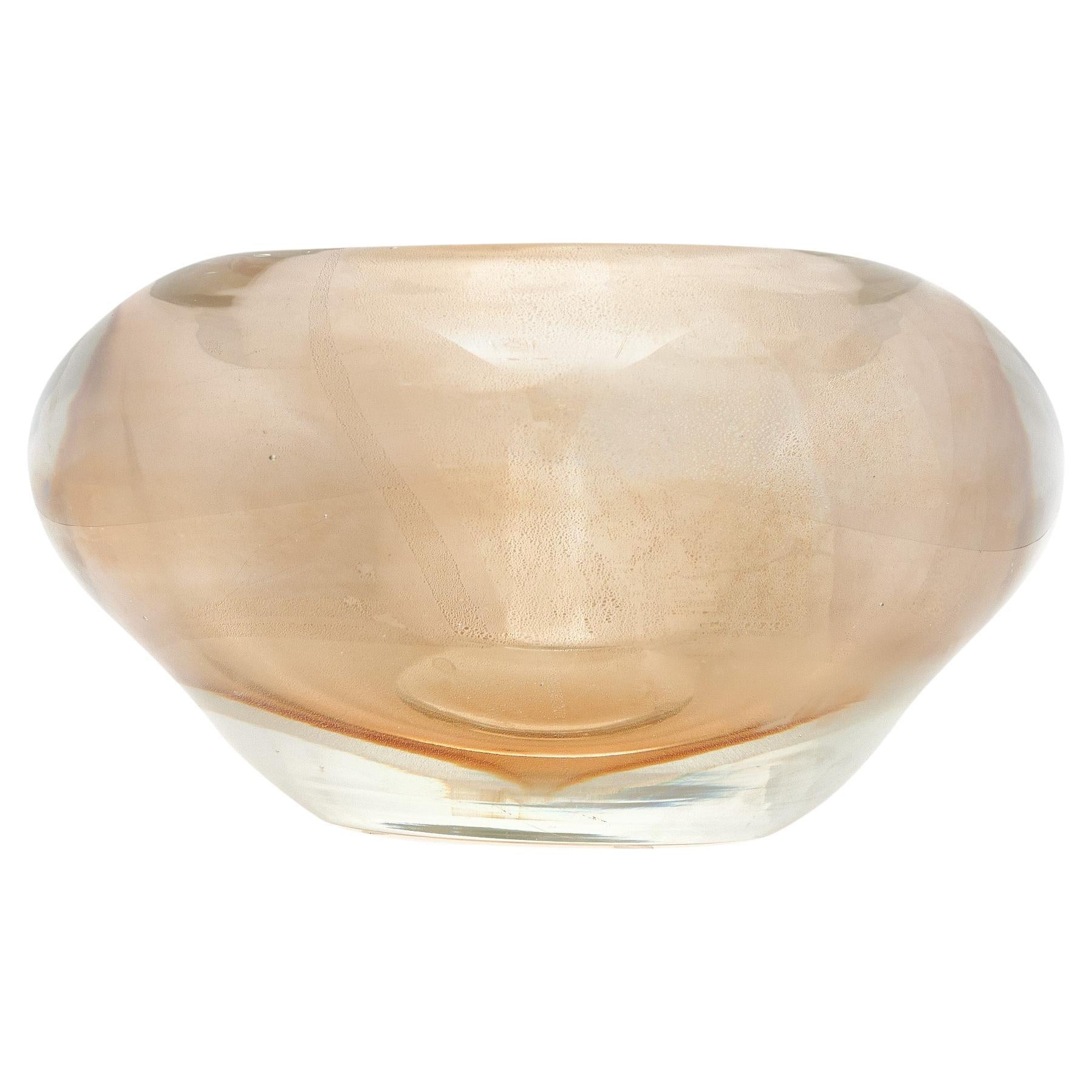 Murano Glass Avventurina Sommerso Bowl For Sale