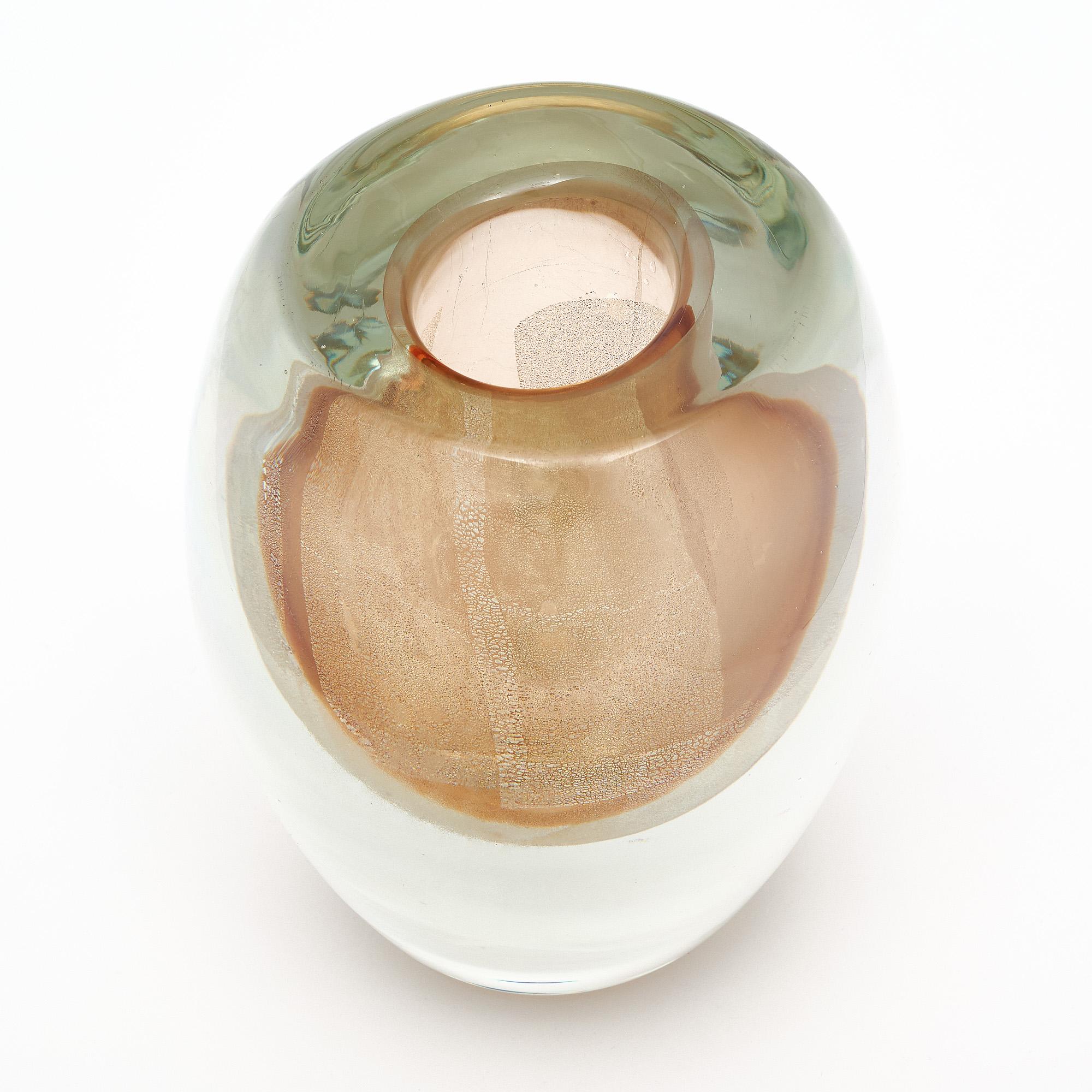 Murano Glass Avventurina Sommerso Vase In New Condition In Austin, TX