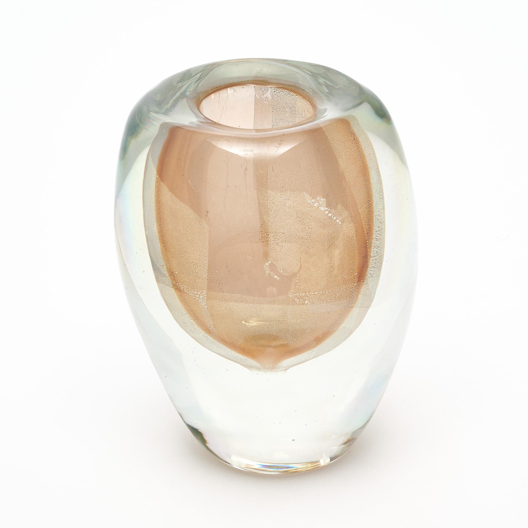 Murano Glass Avventurina Sommerso Vase 1