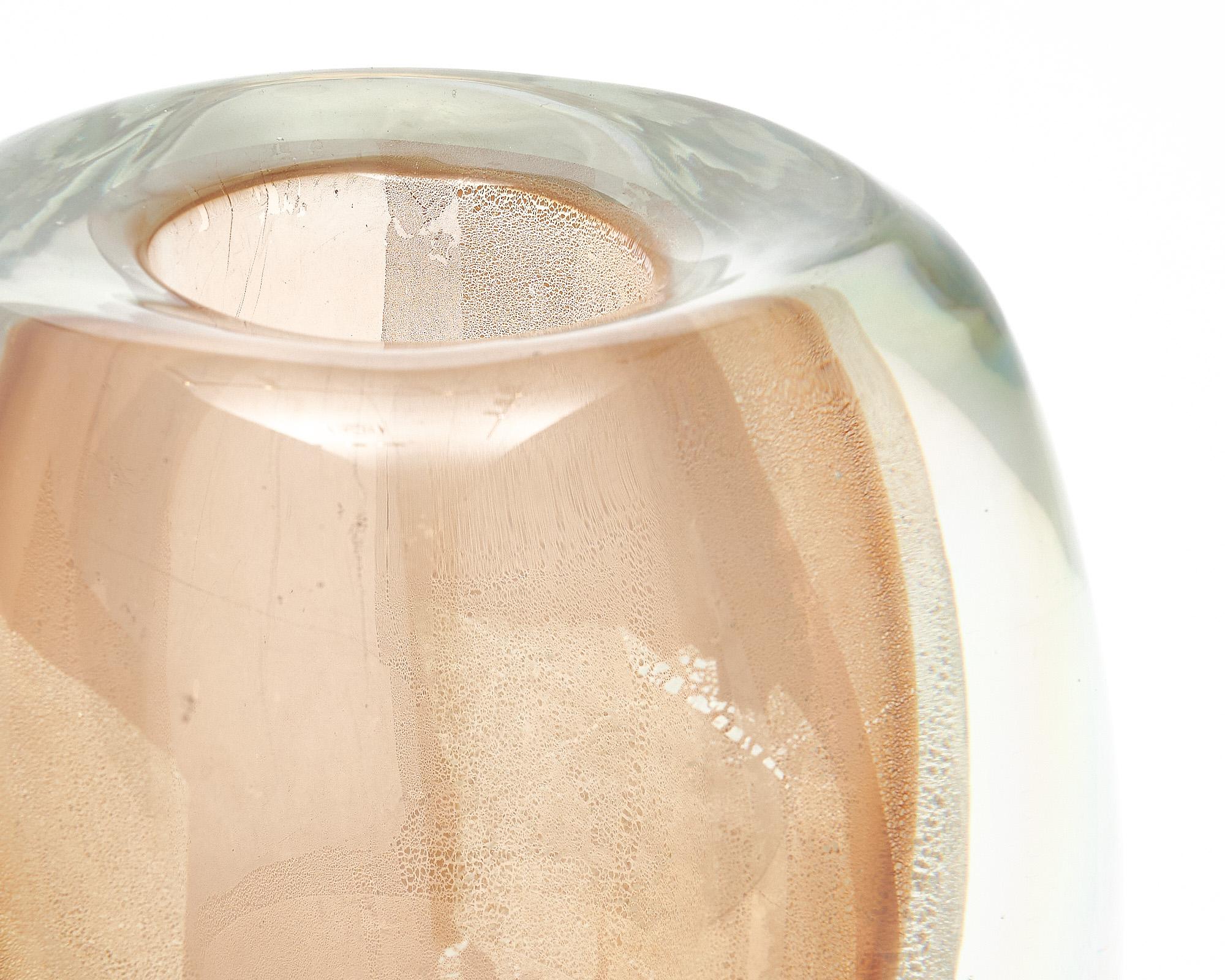 Murano Glass Avventurina Sommerso Vase For Sale 2