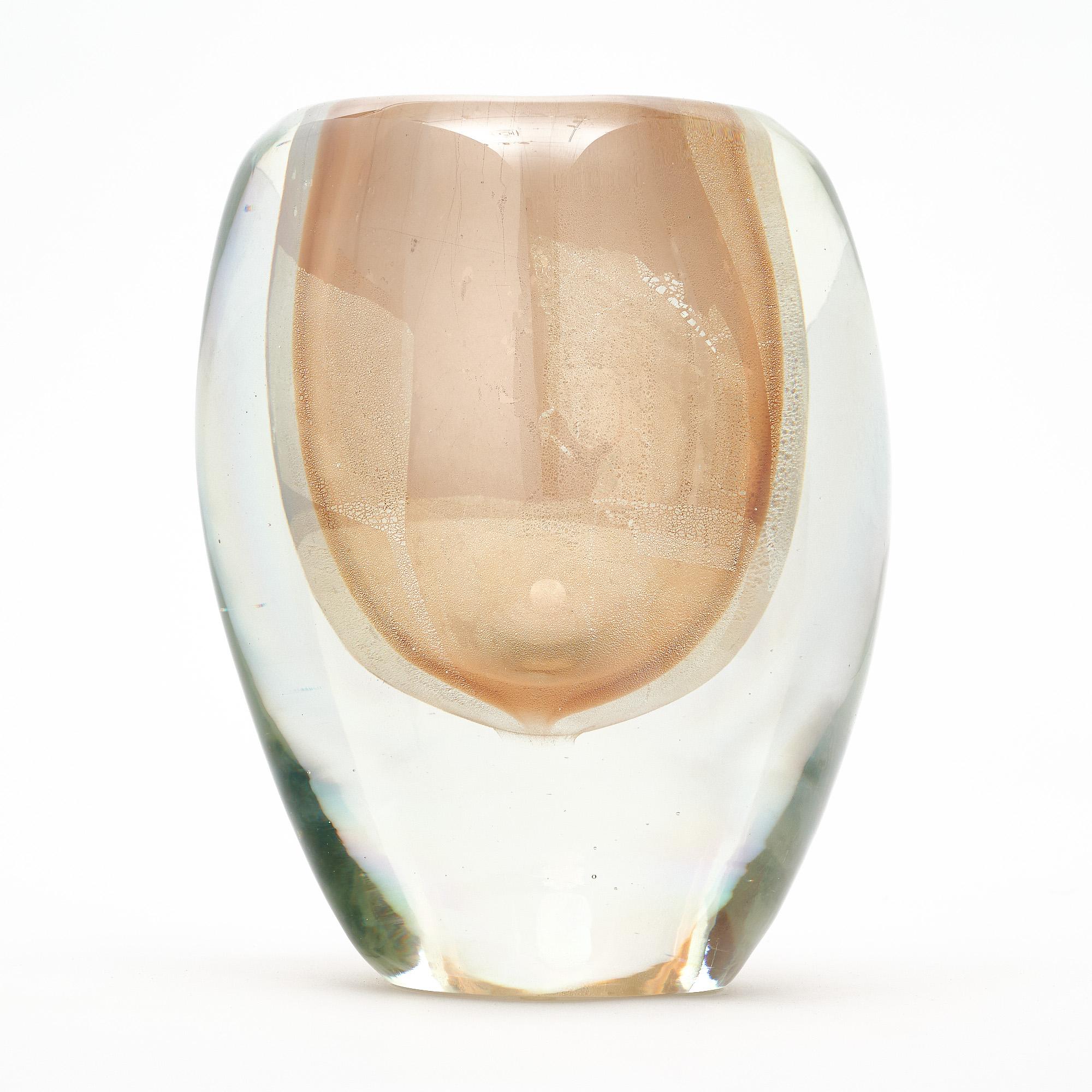 Murano Glass Avventurina Sommerso Vase 3