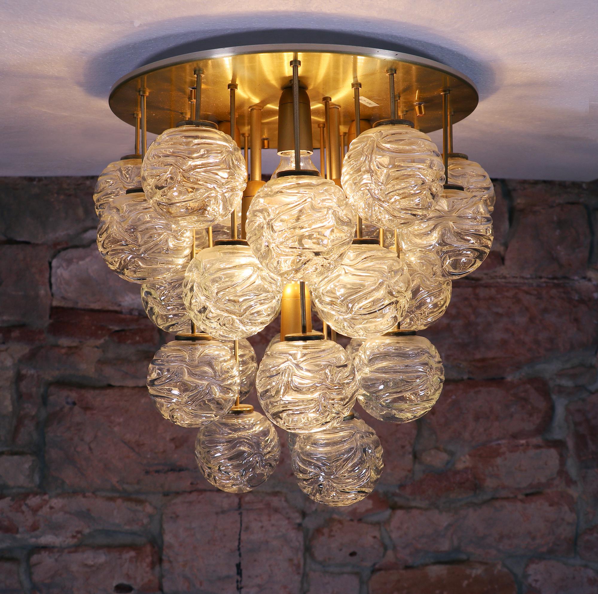 1960 Germany Doria Sputnik Flush Mount Murano Glass Balls and Brass at 1stDibs murano glass