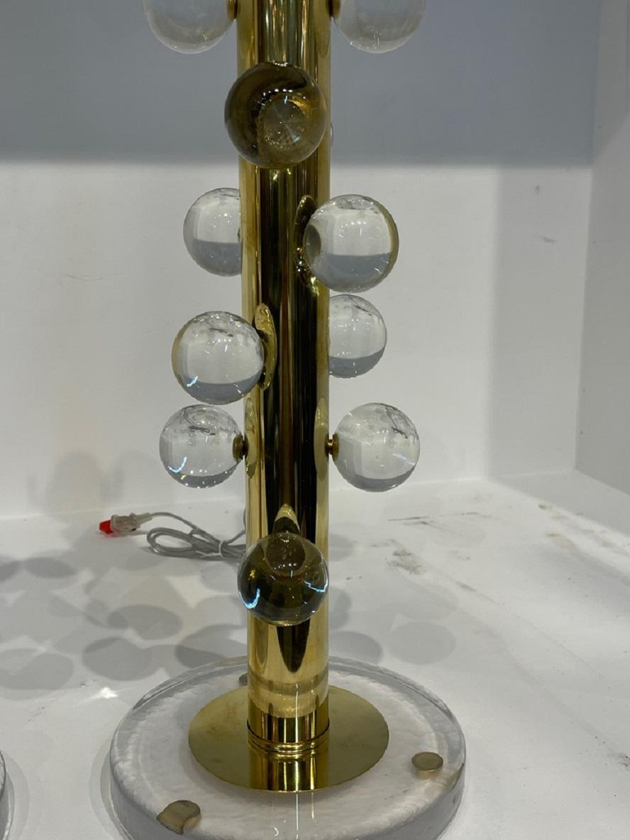 Murano Glass Ball Lamps In Good Condition For Sale In Dallas, TX